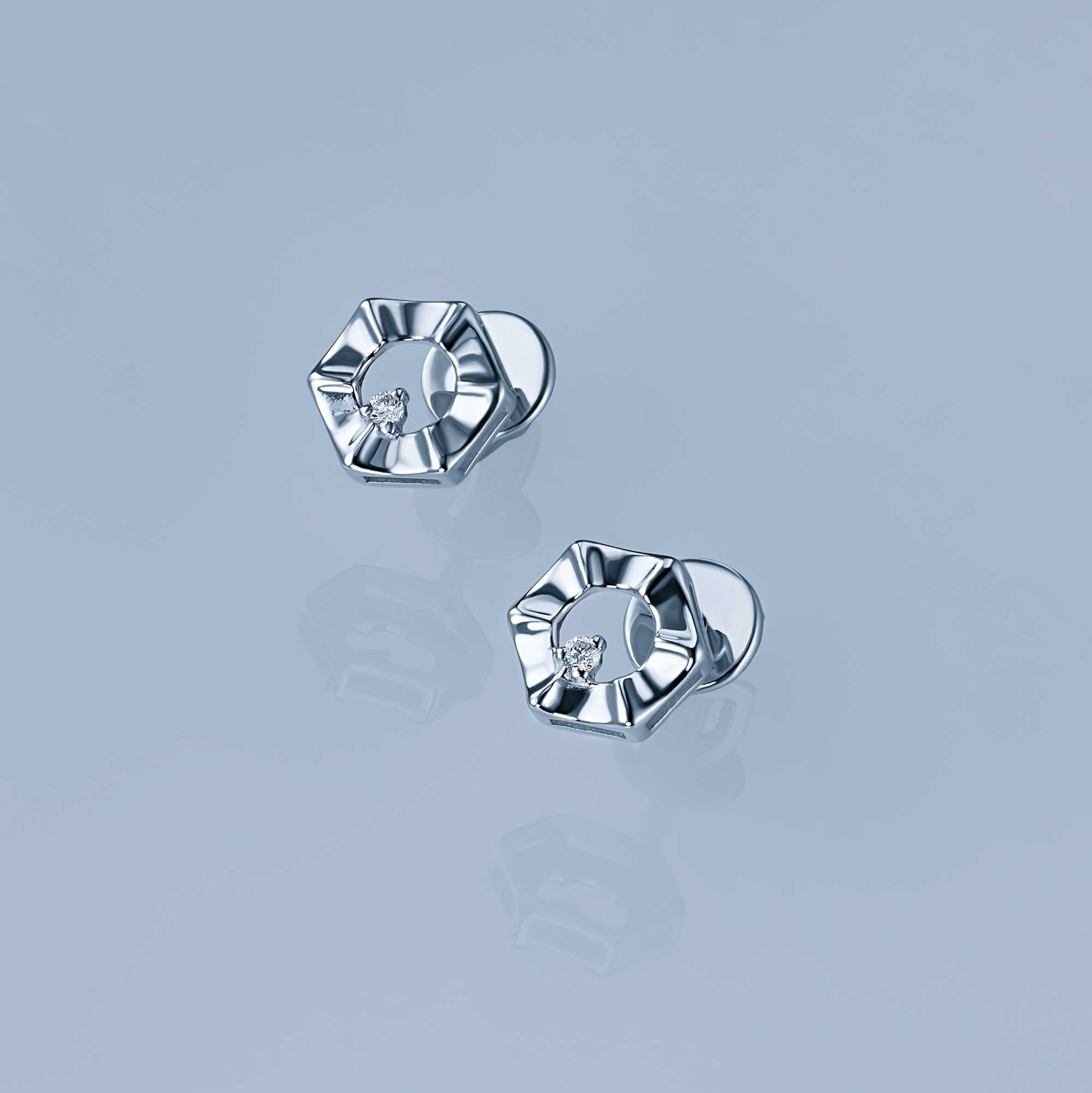 Пусеты из серебра с бриллиантами э0601пс04210522 ЭПЛ Даймонд 8600000288457 - фото 4