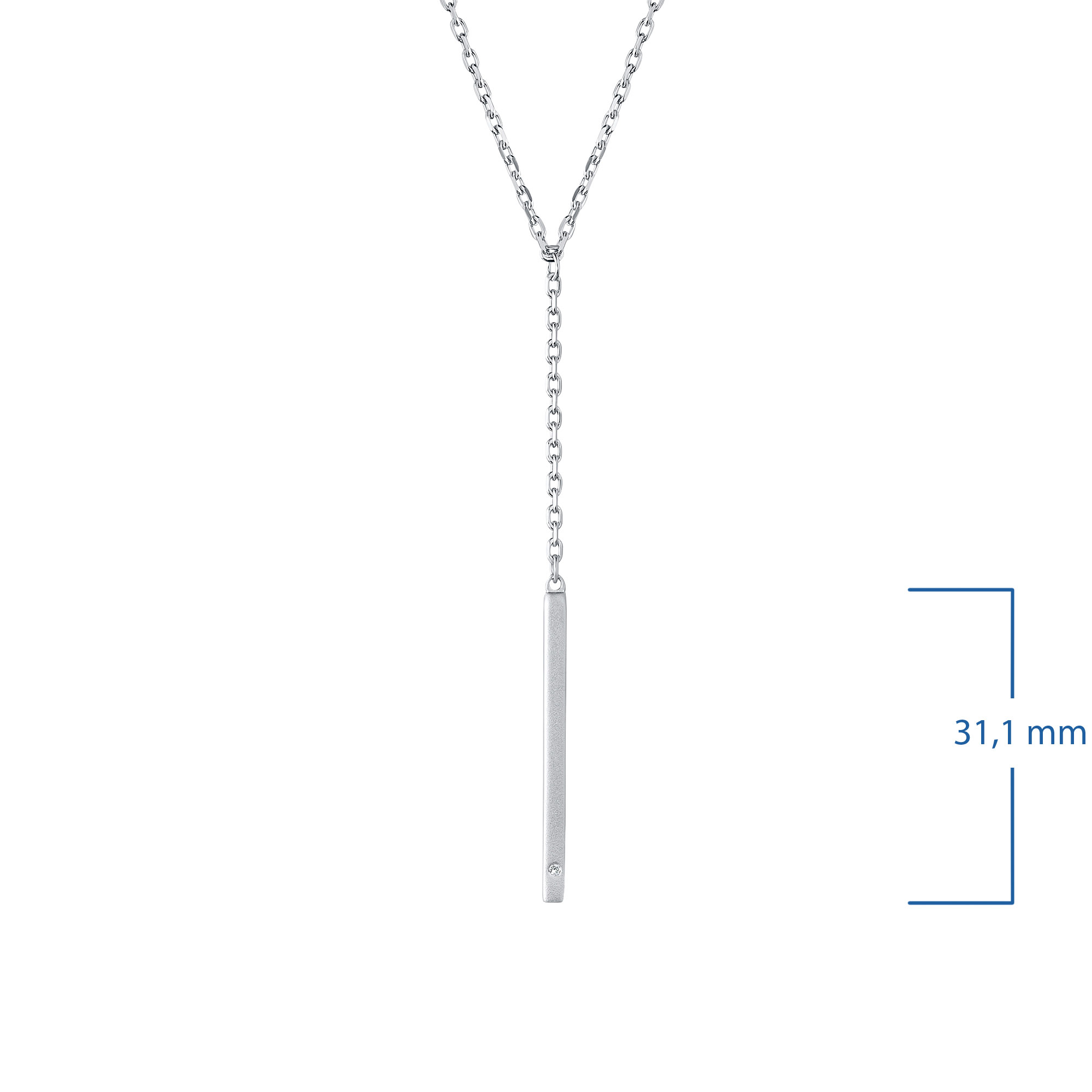 Колье из серебра с бриллиантом э1701кл04203051 ЭПЛ Якутские Бриллианты, размер 40.5 2050014850113 - фото 3