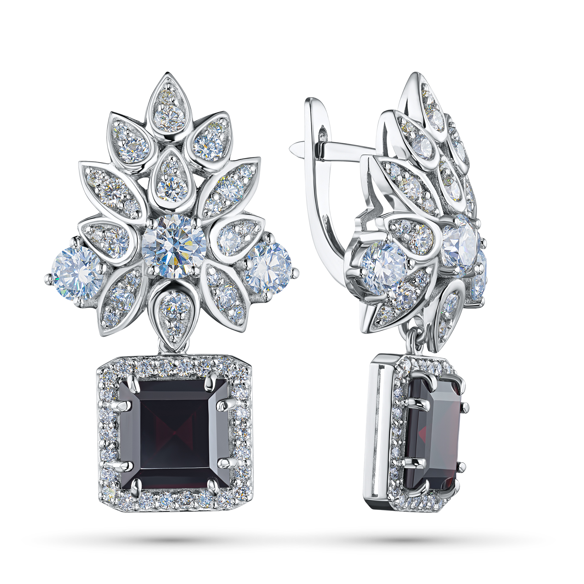 

Серьги из белого золота с и гранатами э4706сг09240352, э4706сг09240352