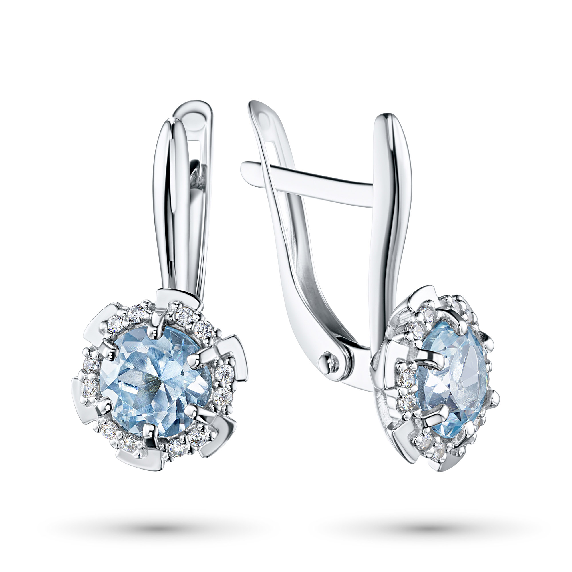 

Серьги из серебра с фианитом и топазом э0671сг04200241, э0671сг04200241