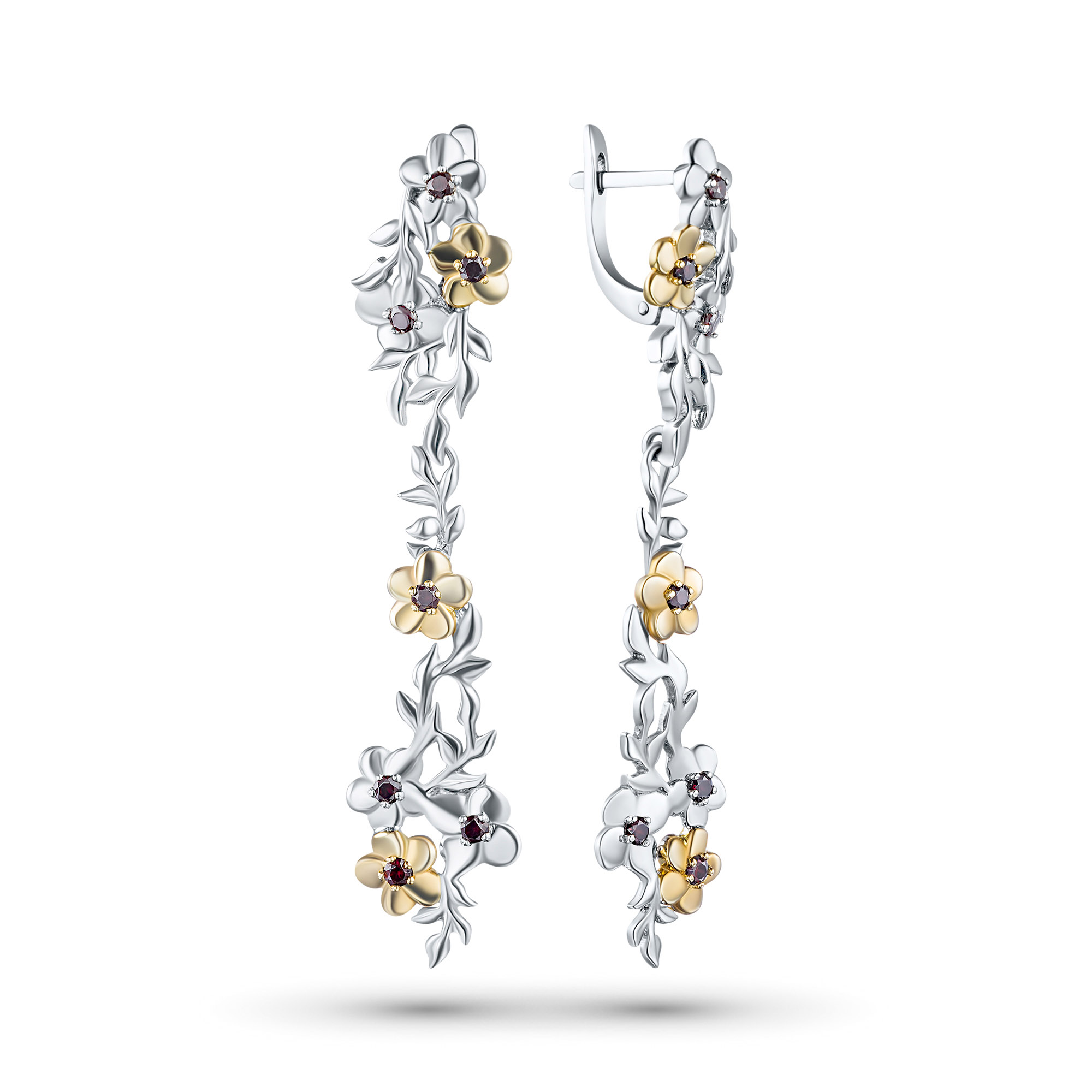 

Серьги из комбинированного золота с гранатом э1006сг12193580, э1006сг12193580