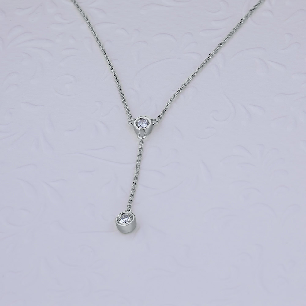 Колье из серебра с выращенными бриллиантами e0612kl11171400 ЭПЛ Даймонд, размер 4.0 8700000980358 - фото 4