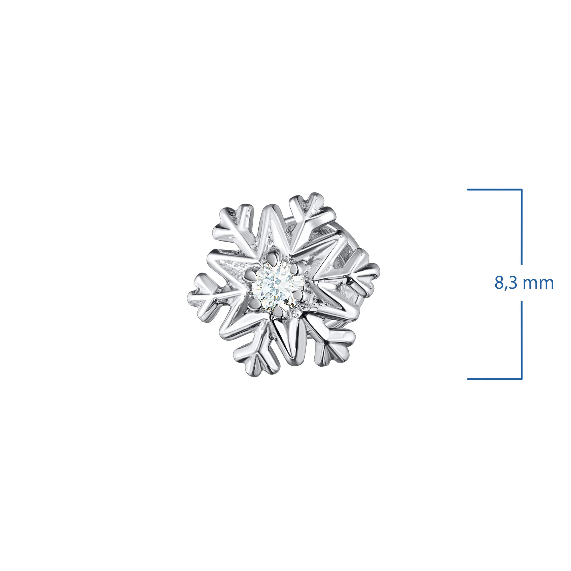 Пусеты из серебра с бриллиантом э0601пс04202102 ЭПЛ Якутские Бриллианты 2050010550499 - фото 3
