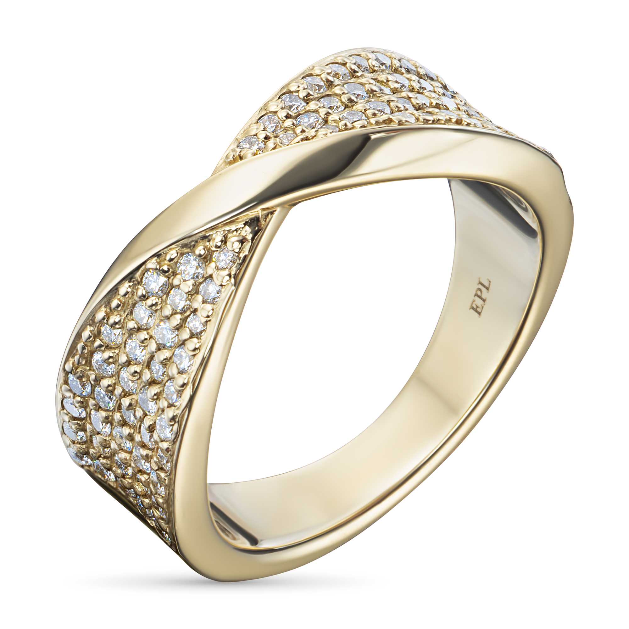 Кольцо из желтого золота с бриллиантами э0301кц10210002