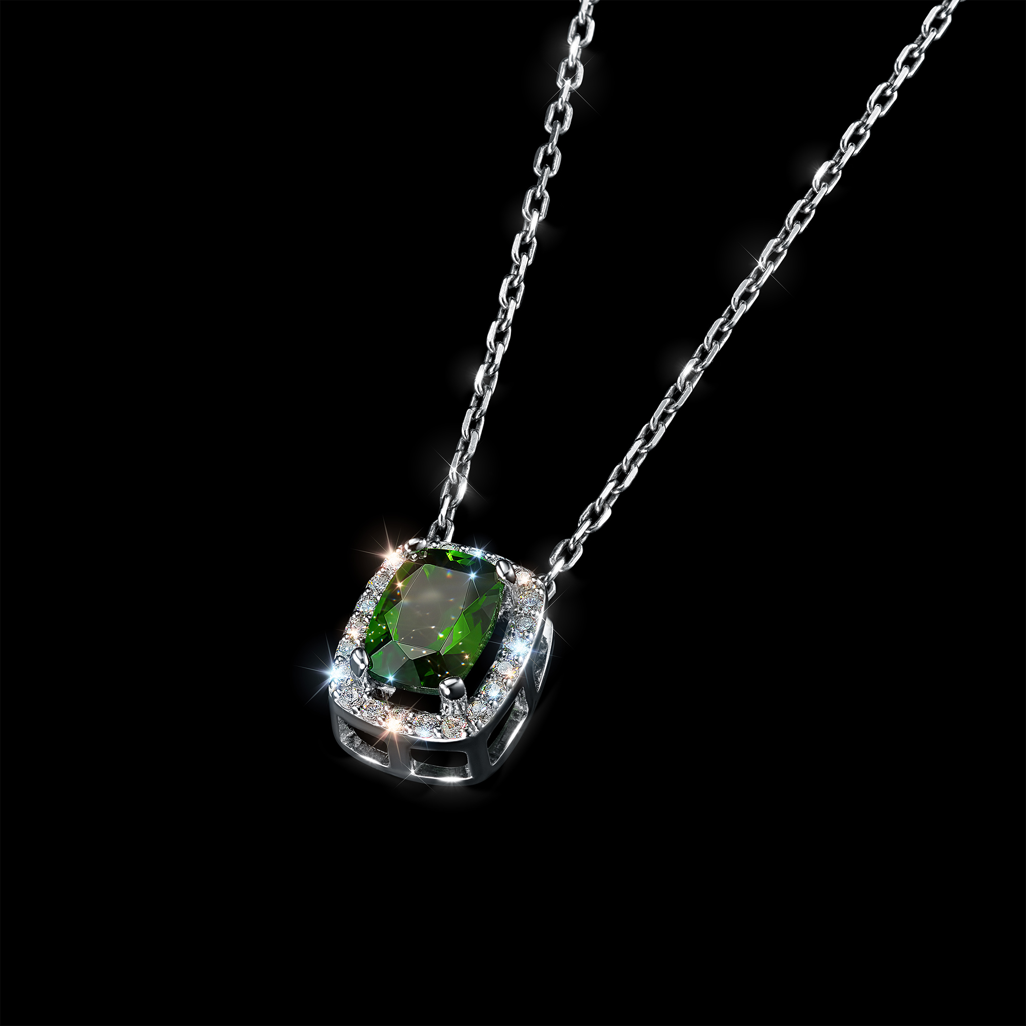 

Подвеска из белого золота с хромдиопсидом э4754пд08220462, э4754пд08220462