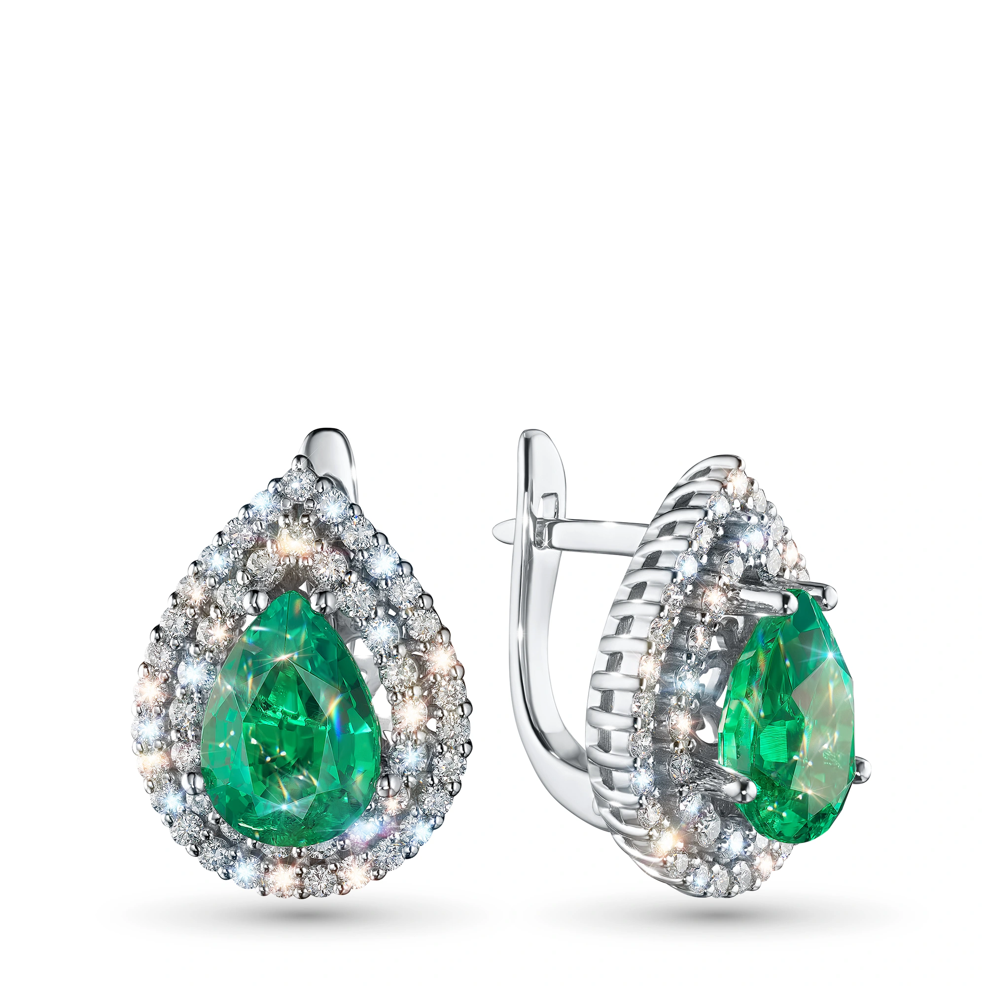 

Серьги из белого золота с изумрудами э4767сг04210460, э4767сг04210460