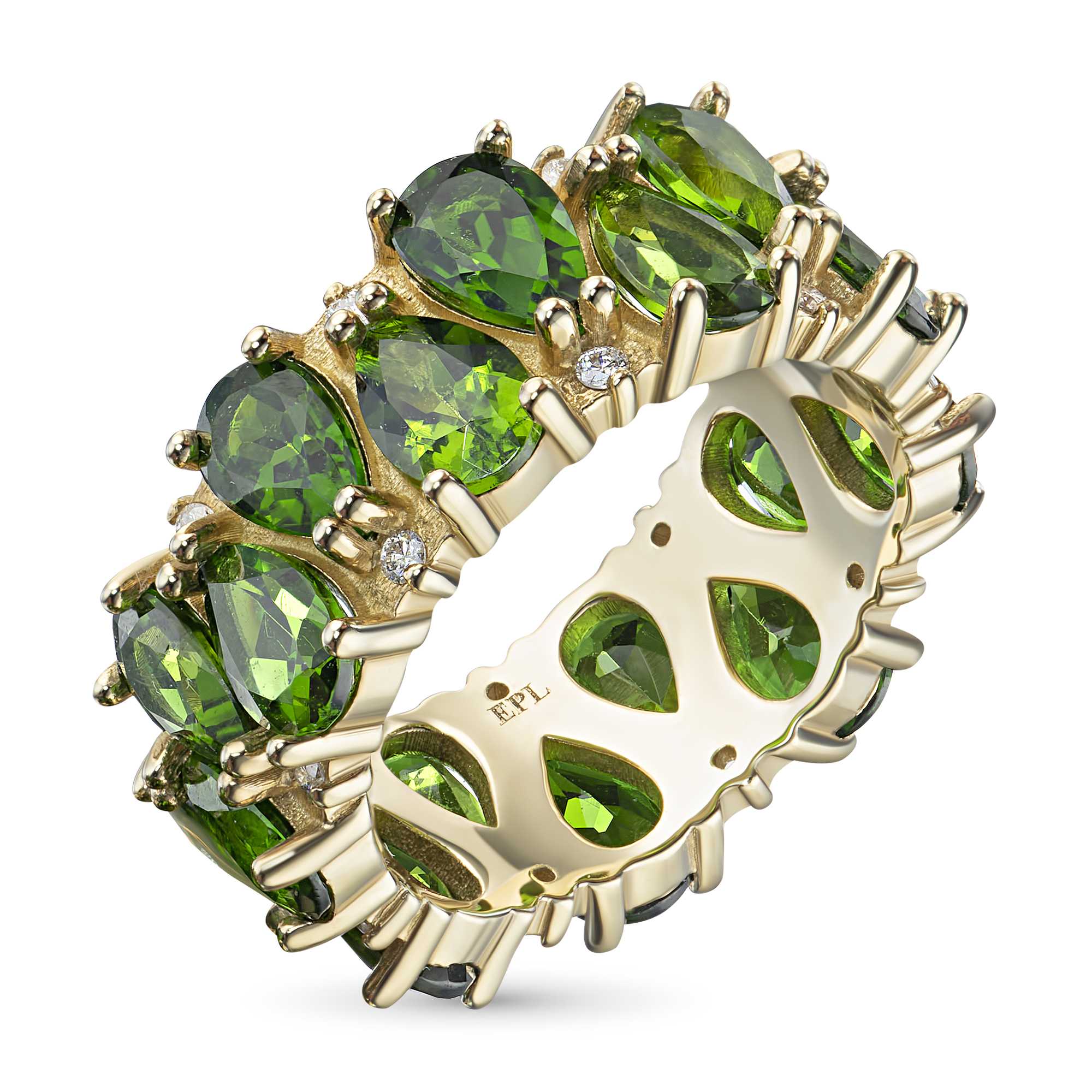 

Кольцо из желтого золота с бриллиантами и хромдиопсидами э0336кц12193550, э0336кц12193550