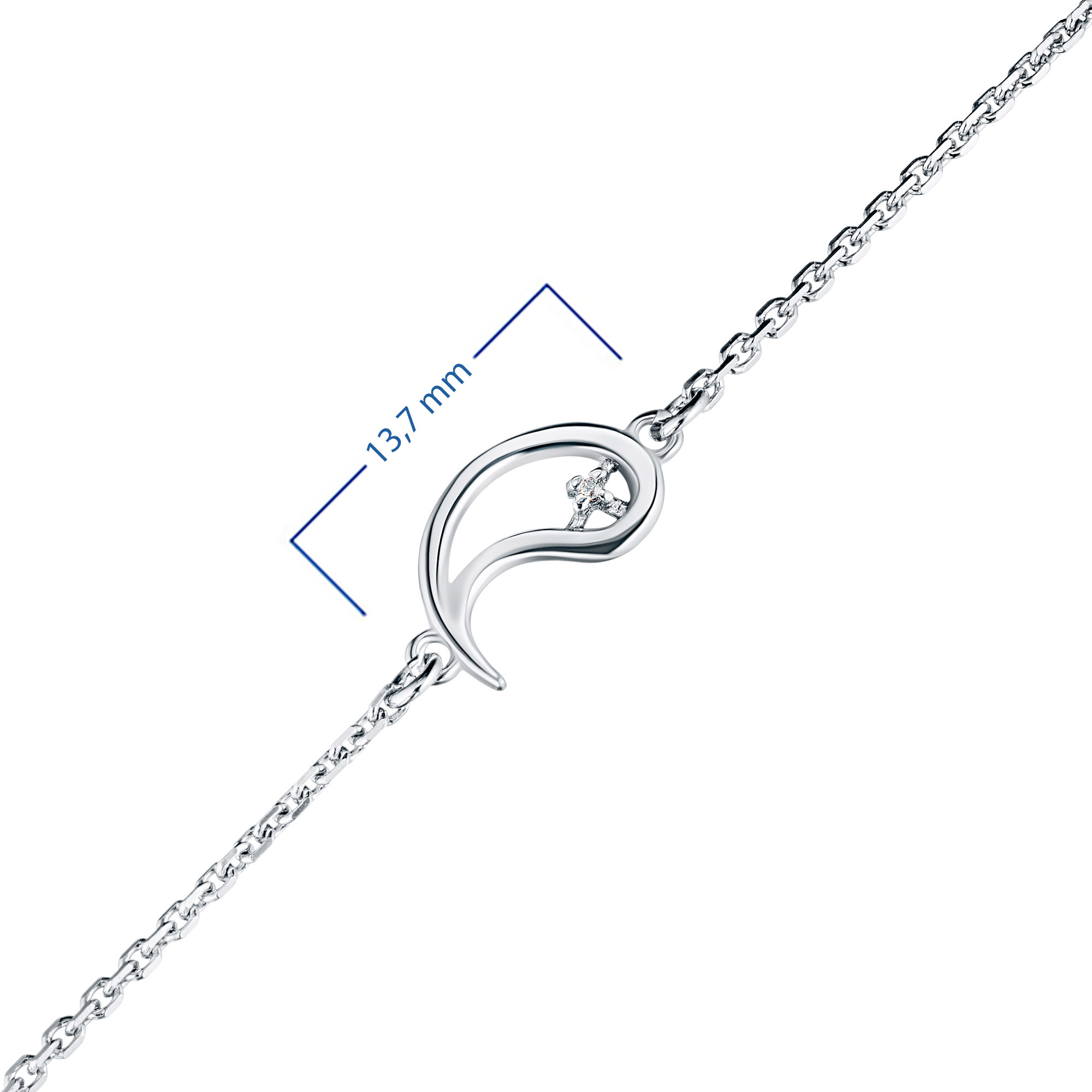 Браслет из серебра с бриллиантом э0601бр04201365 ЭПЛ Якутские Бриллианты, размер 18.5 2050007840251 - фото 3