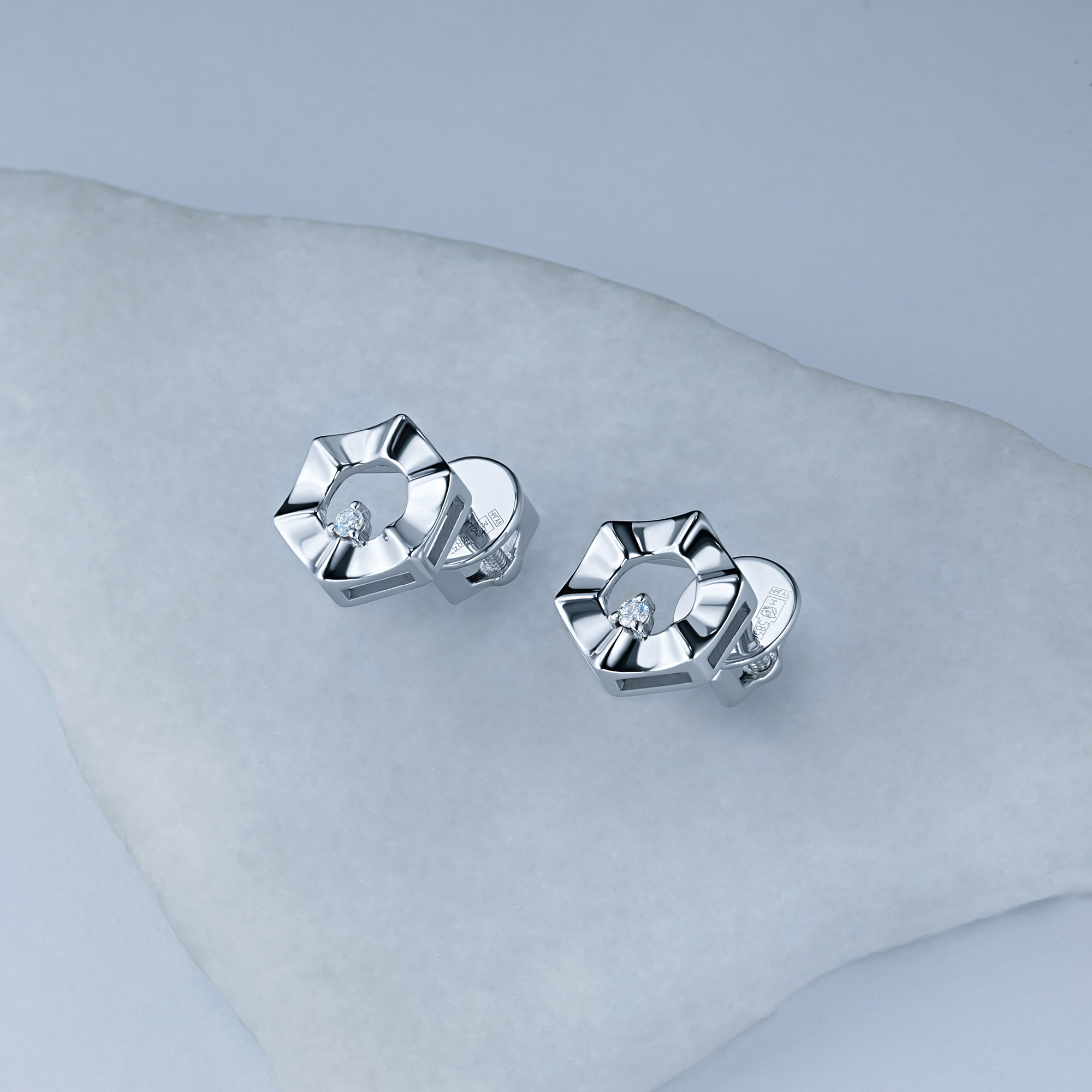 Пусеты из серебра с бриллиантами э0601пс04210522 ЭПЛ Даймонд 8600000281946 - фото 8