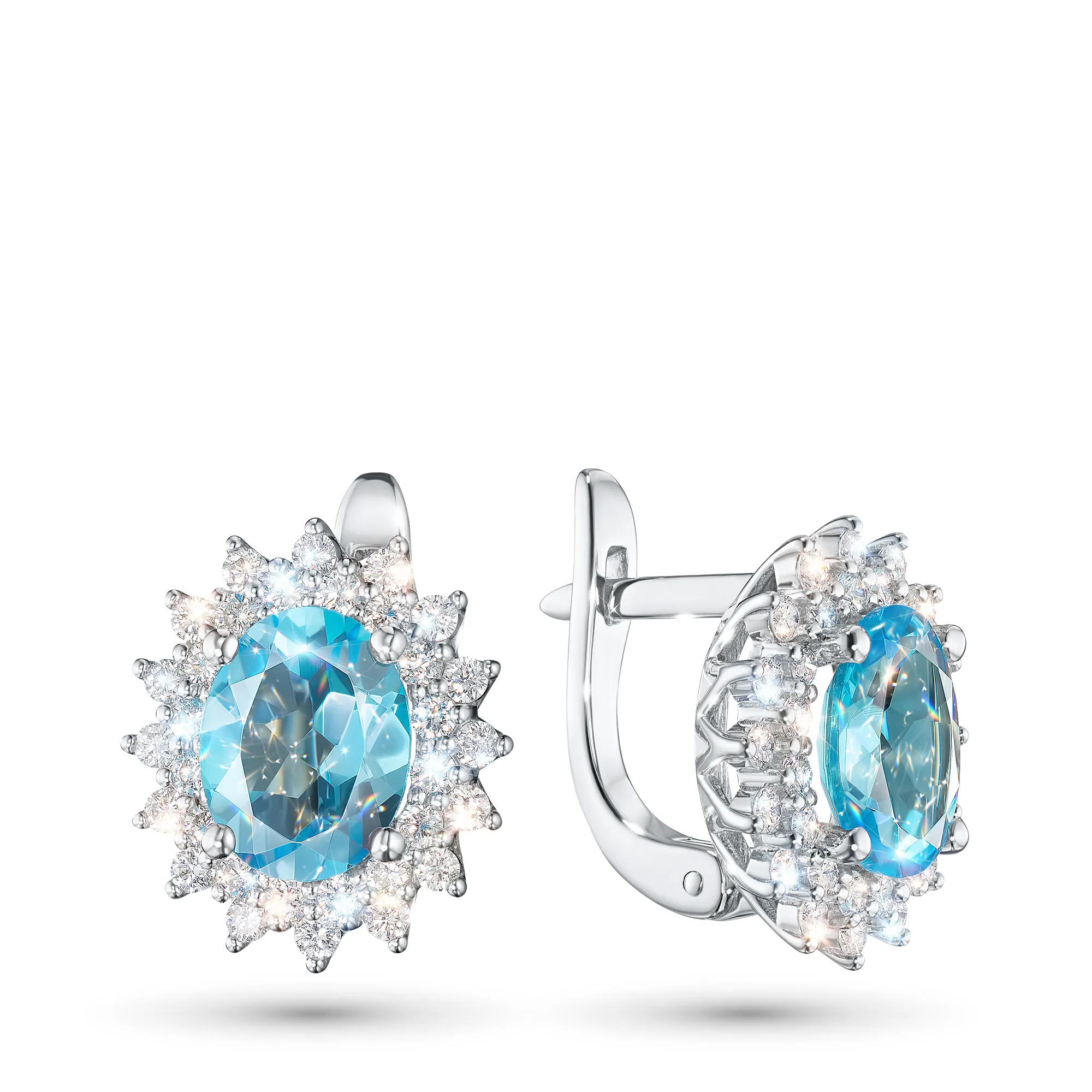 Серьги из белого золота с топазами э4771сг04210404