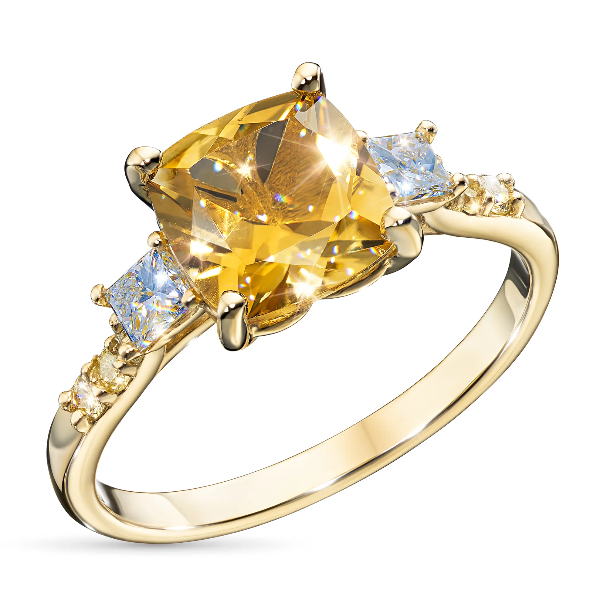 

Кольцо из желтого золота с бриллиантами и цитрином э0351кц07250372, э0351кц07250372