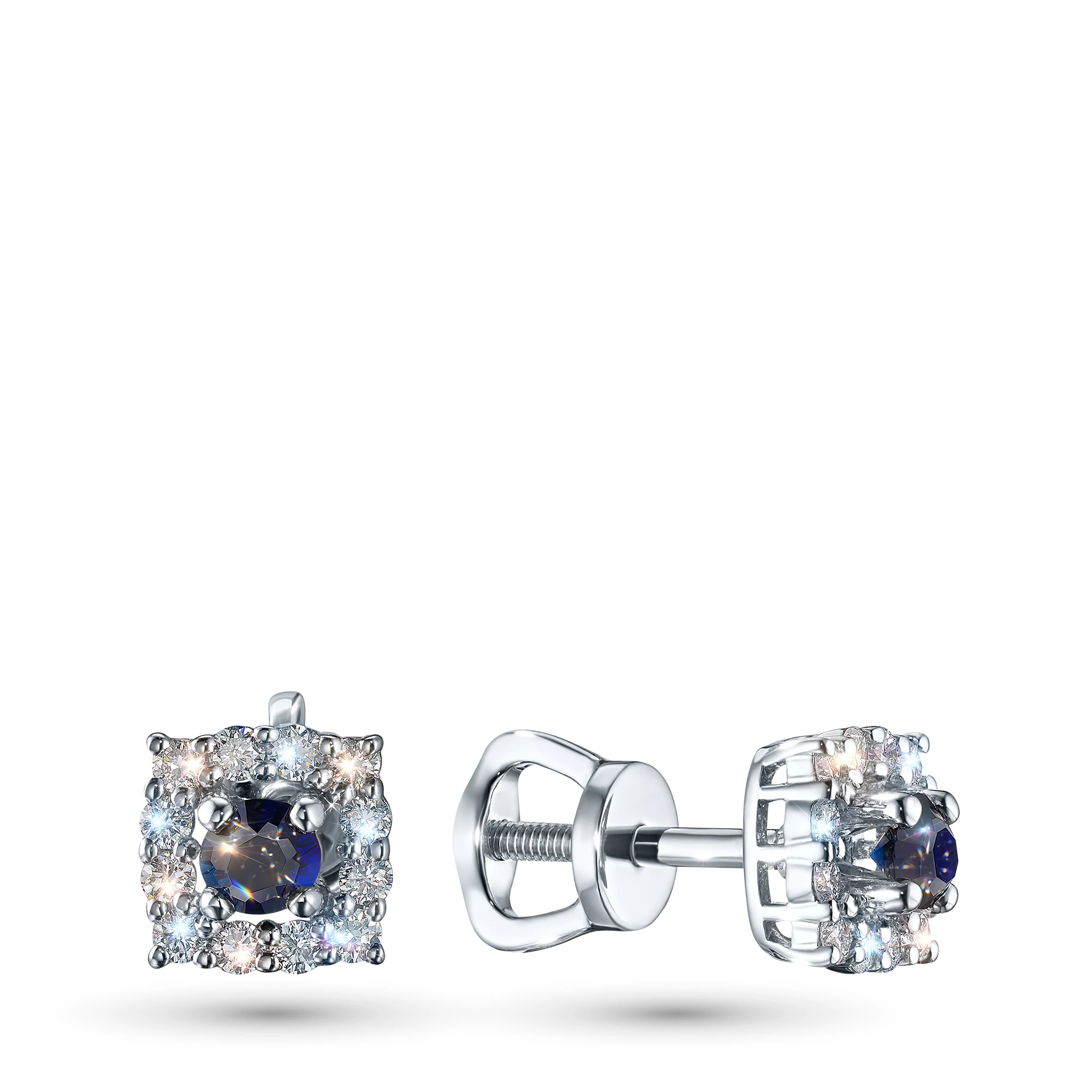 Пусеты из серебра с сапфирами э0658пс12200951