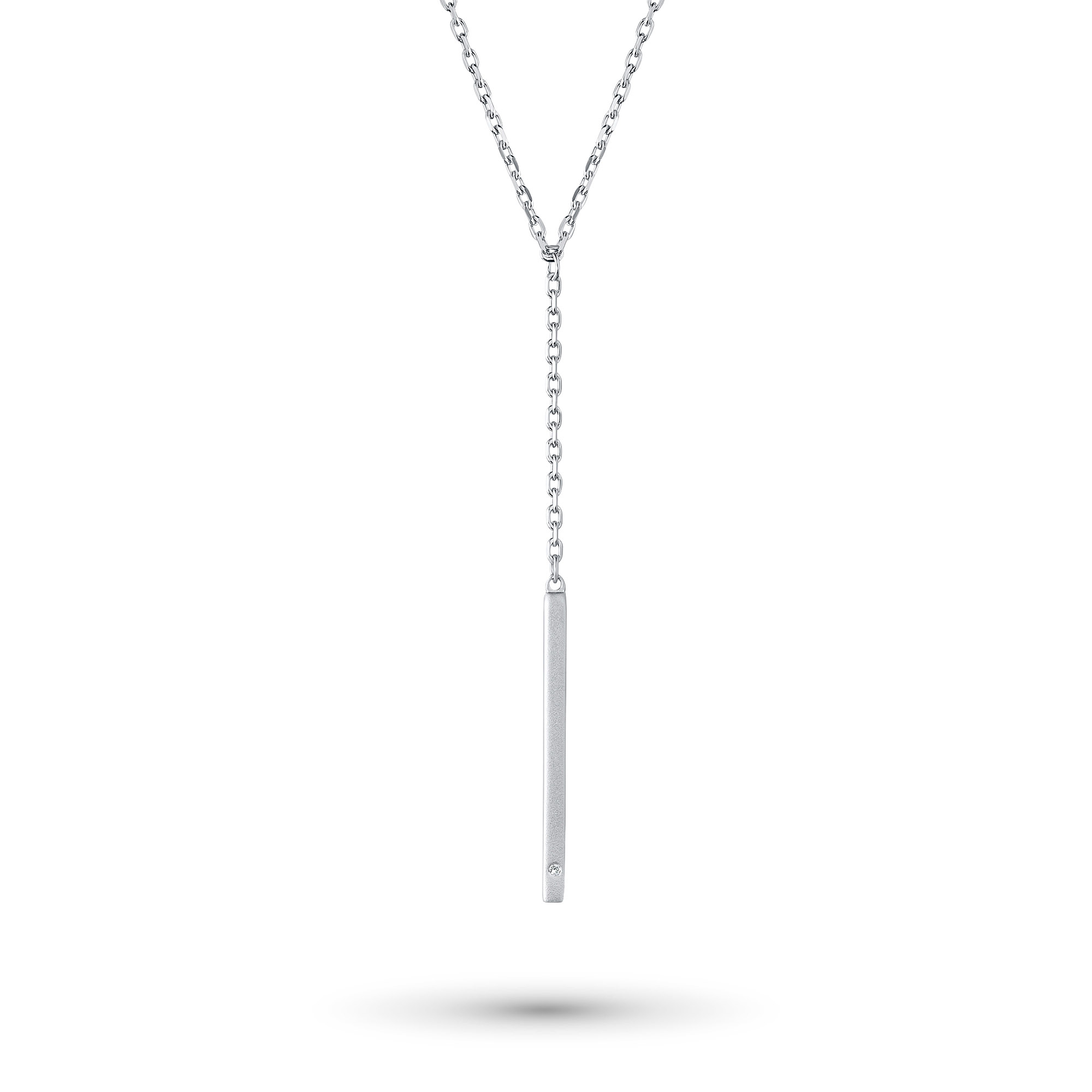 Колье из серебра с бриллиантом э1701кл04203051 ЭПЛ Якутские Бриллианты, размер 40.5 2050014850113 - фото 1