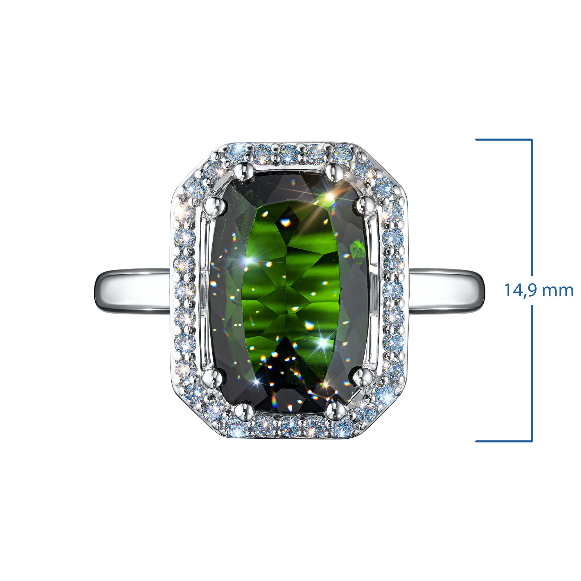 

Кольцо из белого золота с хромдиопсидом э4754кц12200401, э4754кц12200401