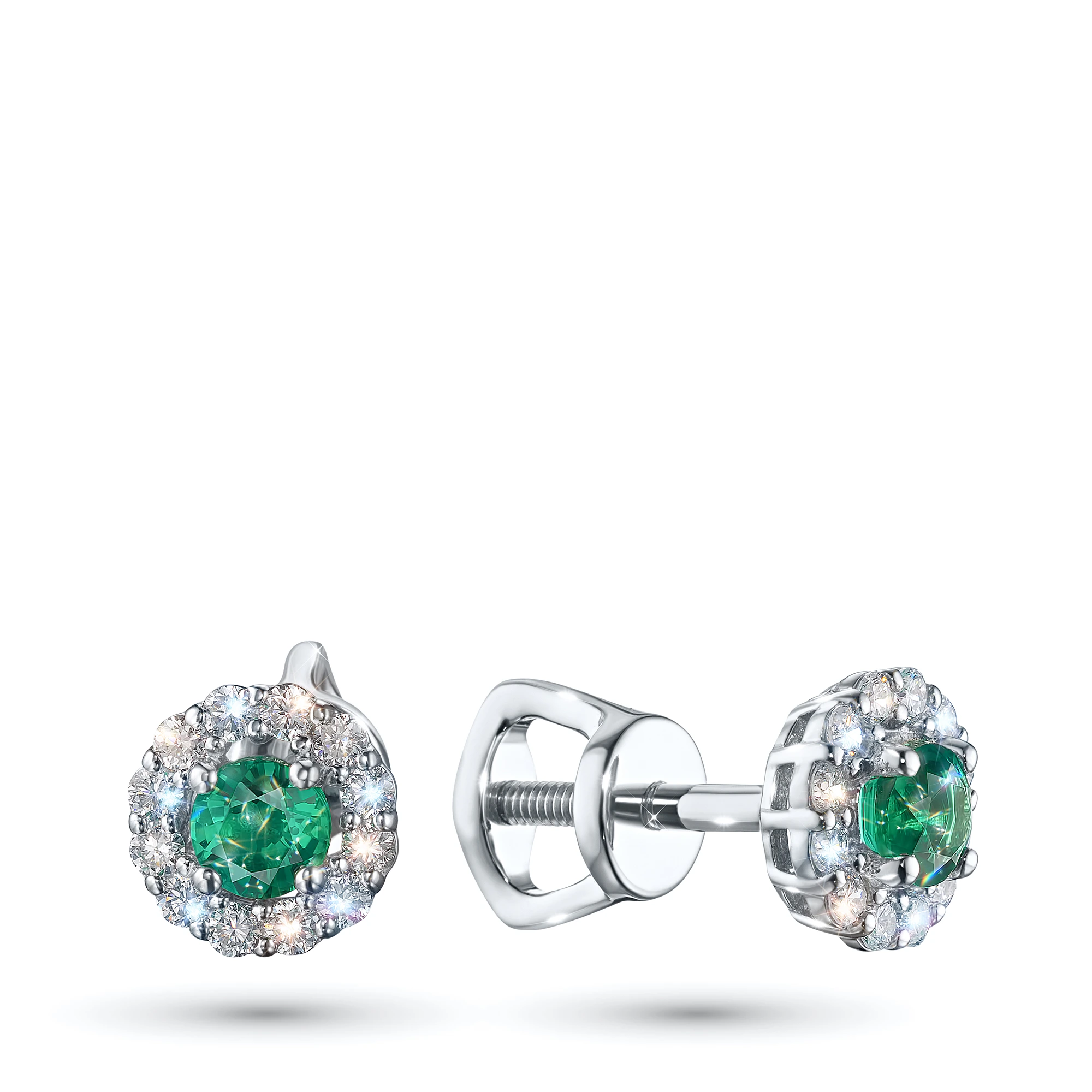 

Пусеты из серебра с изумрудами э0667пс04190300, э0667пс04190300