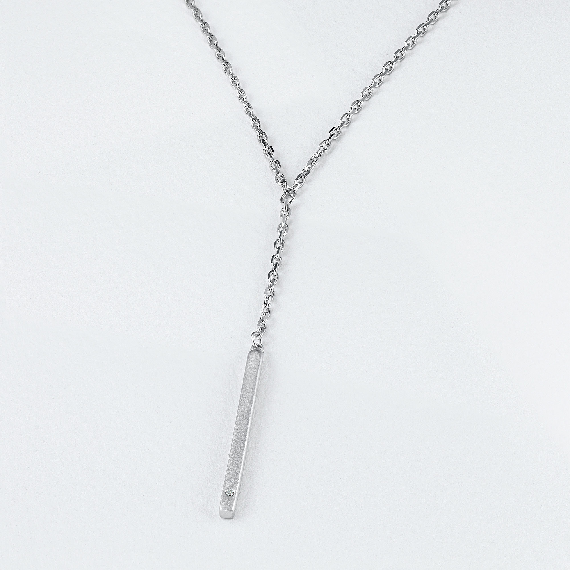 Колье из серебра с бриллиантом э1701кл04203051 ЭПЛ Якутские Бриллианты, размер 40.5 2050014850113 - фото 4