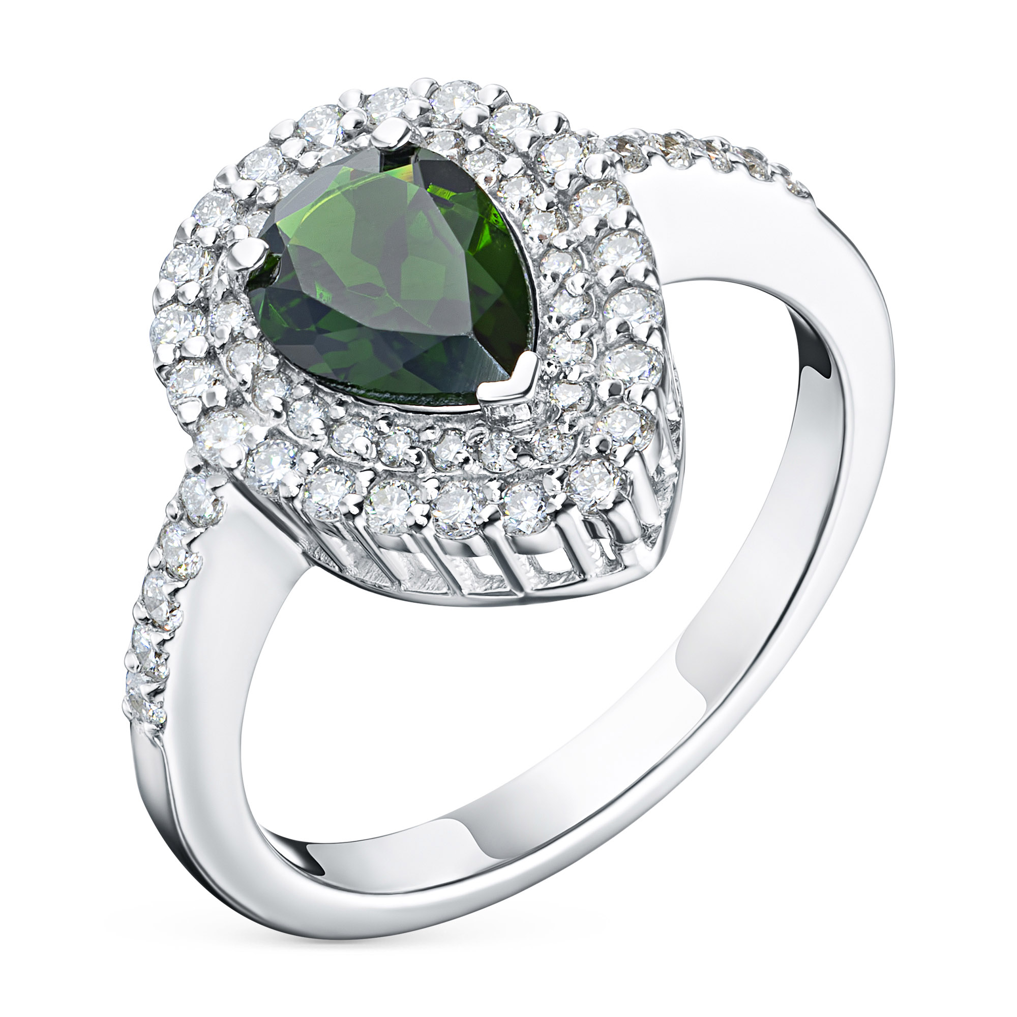 

Кольцо из белого золота с бриллиантами и хромдиопсидом э0936кц06210466, э0936кц06210466