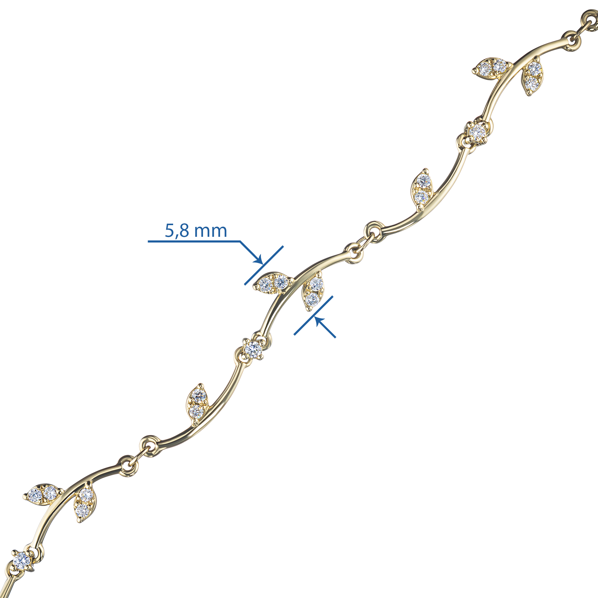 Браслет из желтого золота э0312бр03186200 ЭПЛ Даймонд, размер 17.0, фото 3