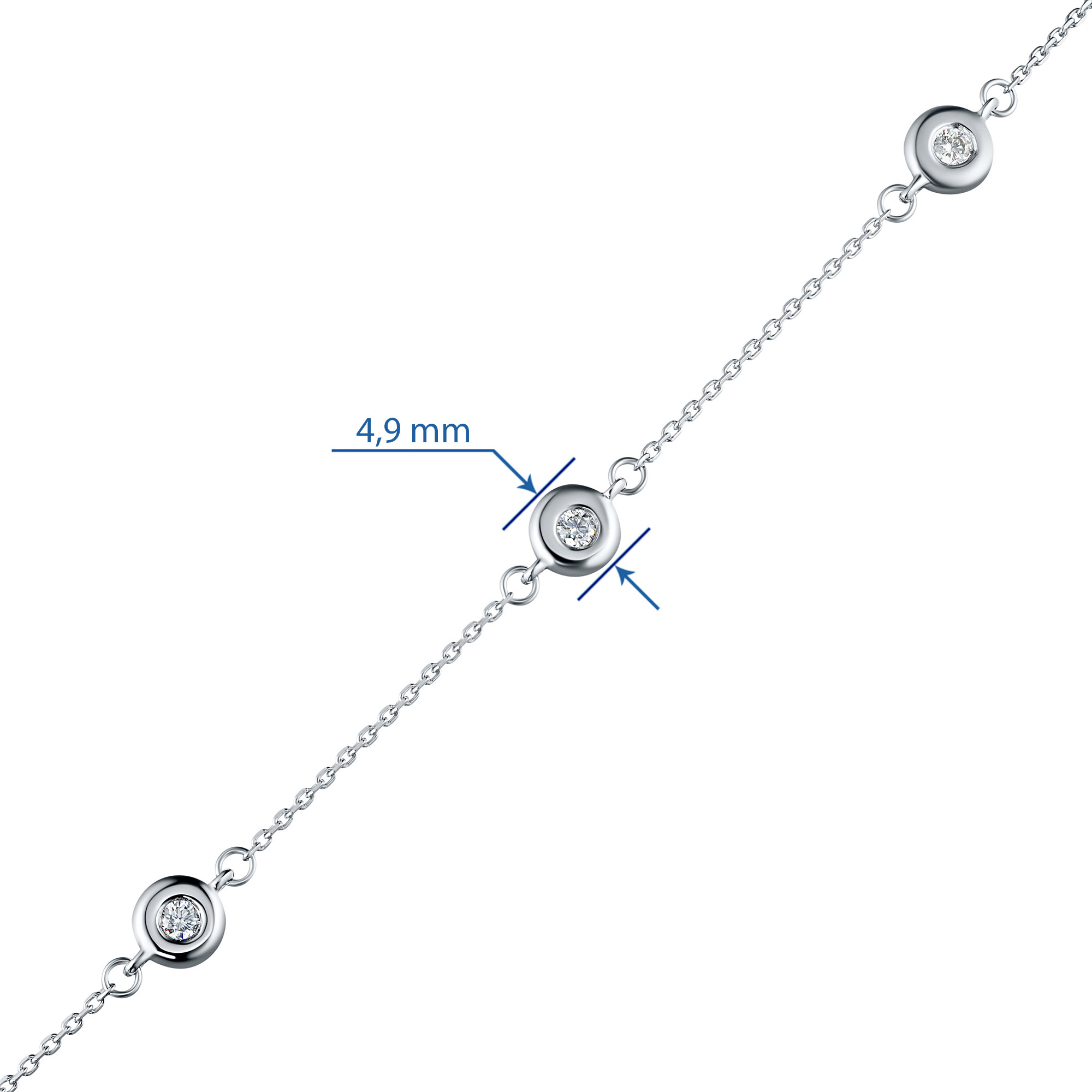 Браслет из серебра с выращенными бриллиантами e0612br11159300 ЭПЛ Даймонд, размер 789.0 8700001072731 - фото 3