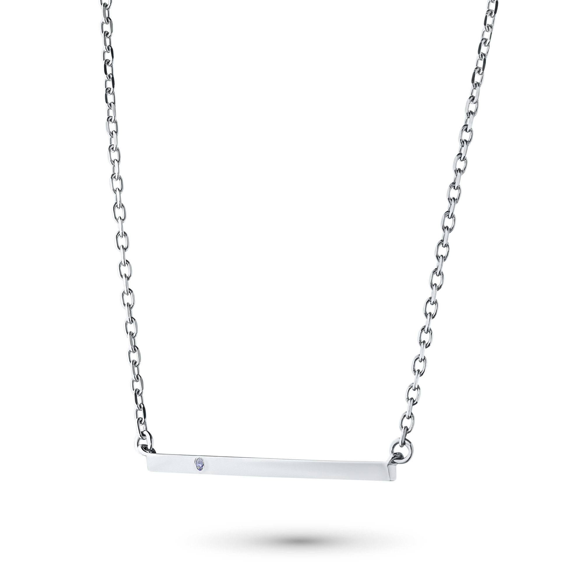 Колье из серебра с бриллиантом э0601кл11181600 ЭПЛ Якутские Бриллианты, размер 40.5 2050011850208 - фото 2