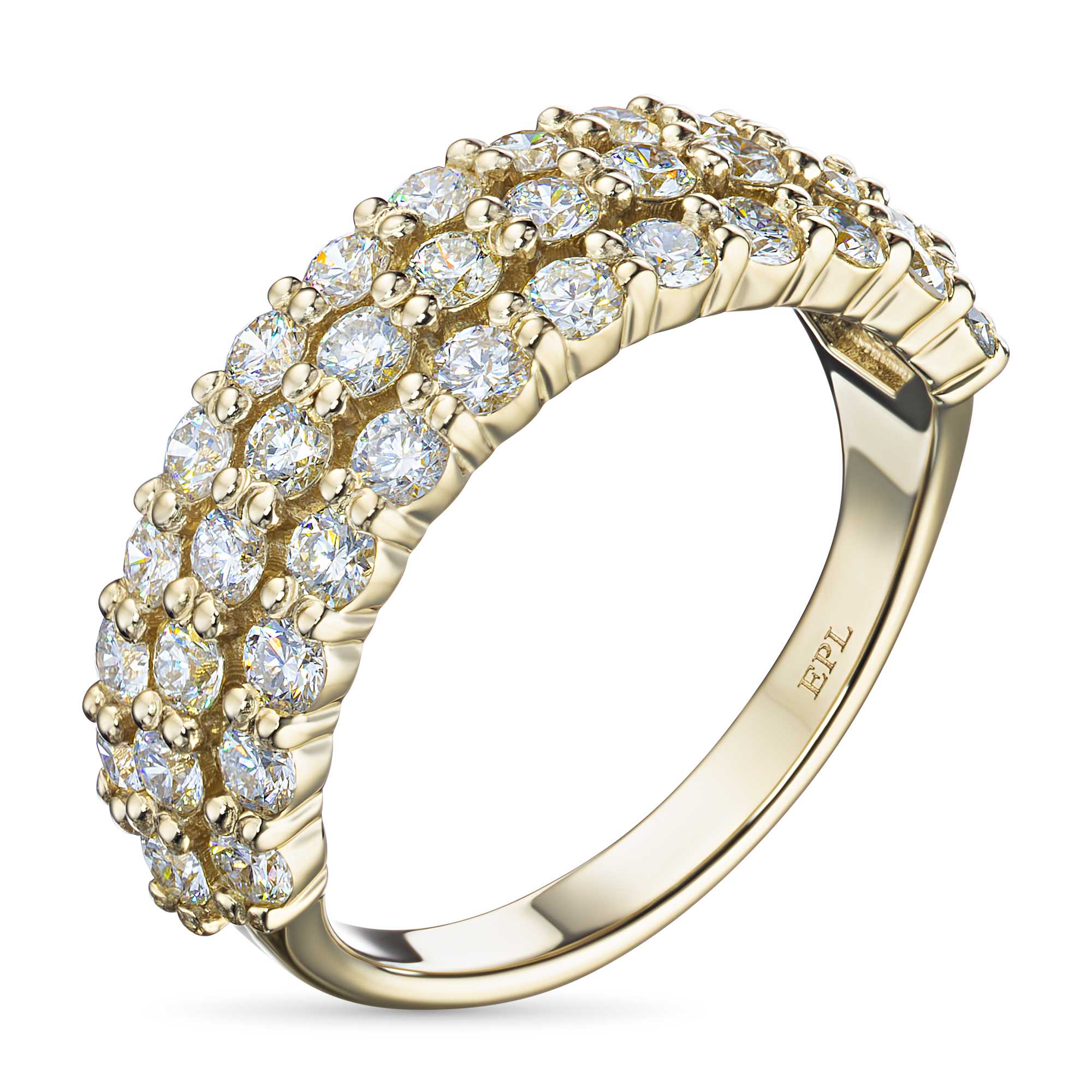 Кольцо из желтого золота с бриллиантами э0301кц07210955