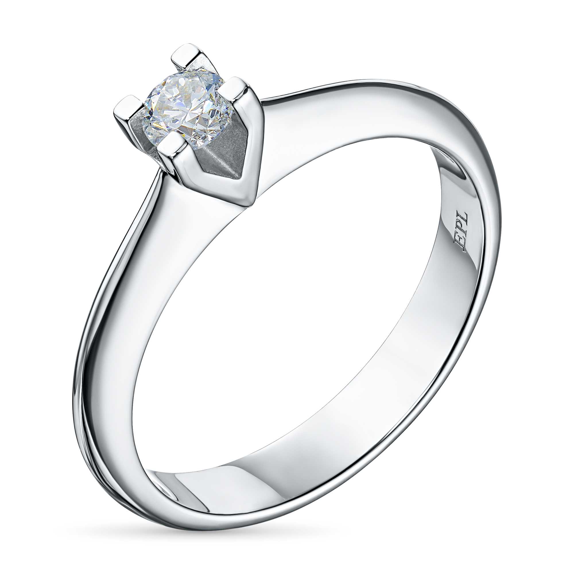 Классическое кольцо из белого золота с бриллиантом э4001кц04091200