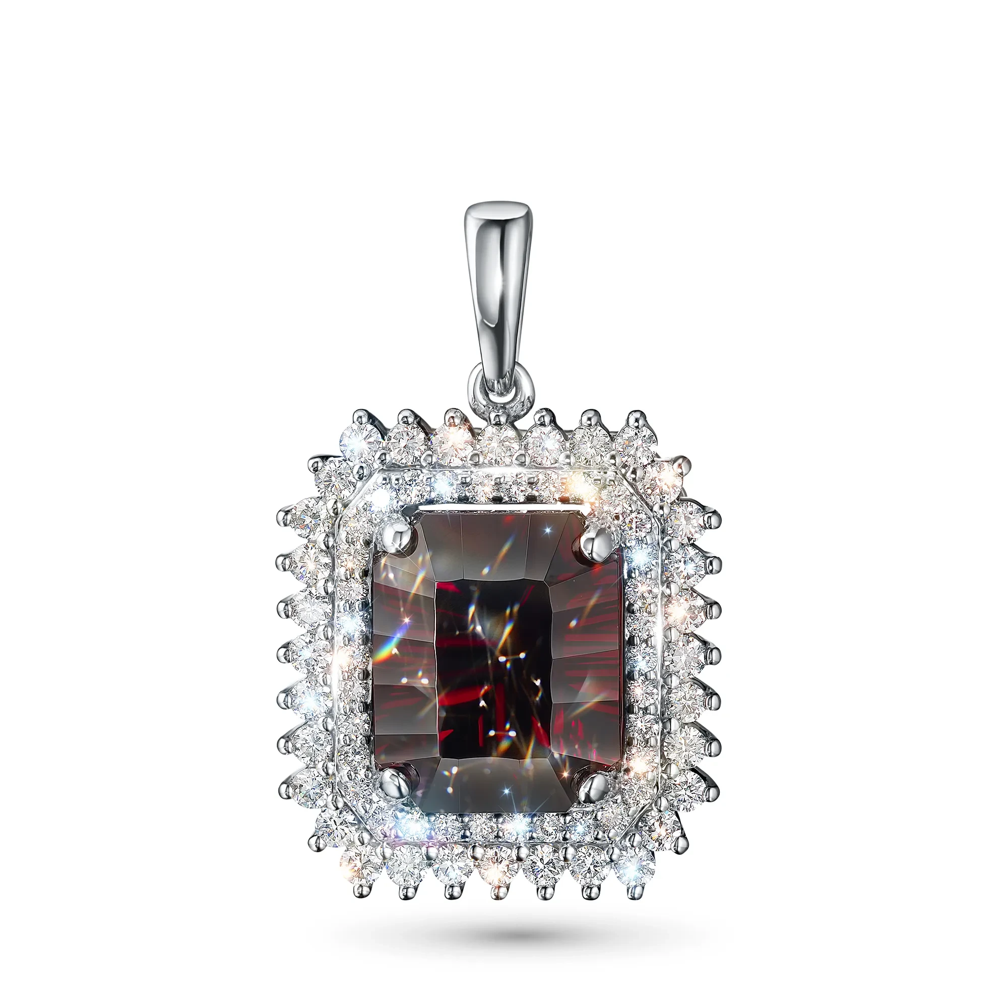 Подвеска из белого золота с гранатом э4766пд08220460