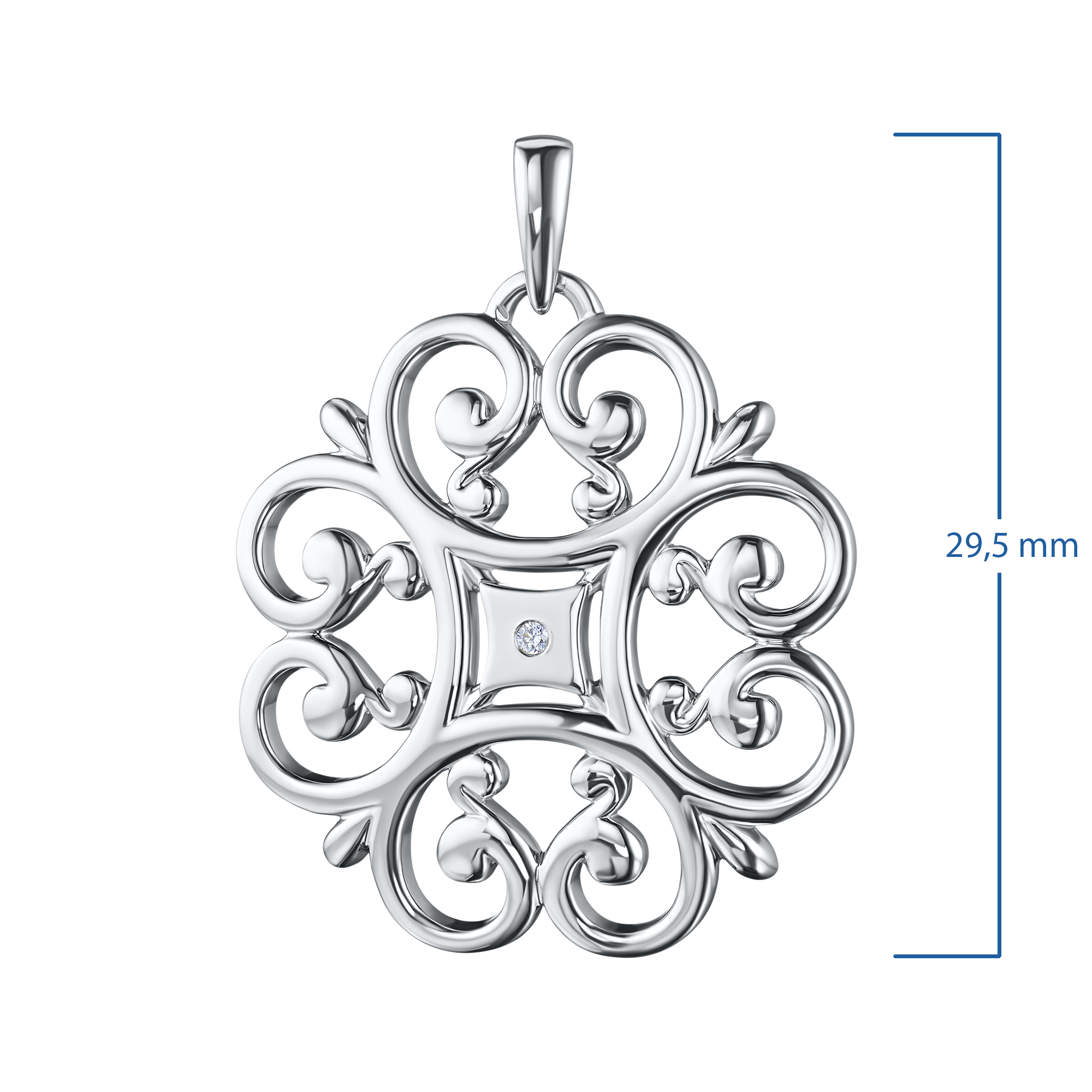 Подвеска из серебра э0612пд03153000 ЭПЛ Даймонд, фото 3