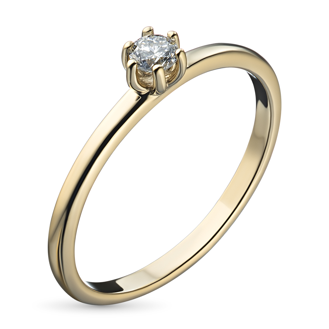 Кольцо из красного золота с бриллиантом э0201кц04160600