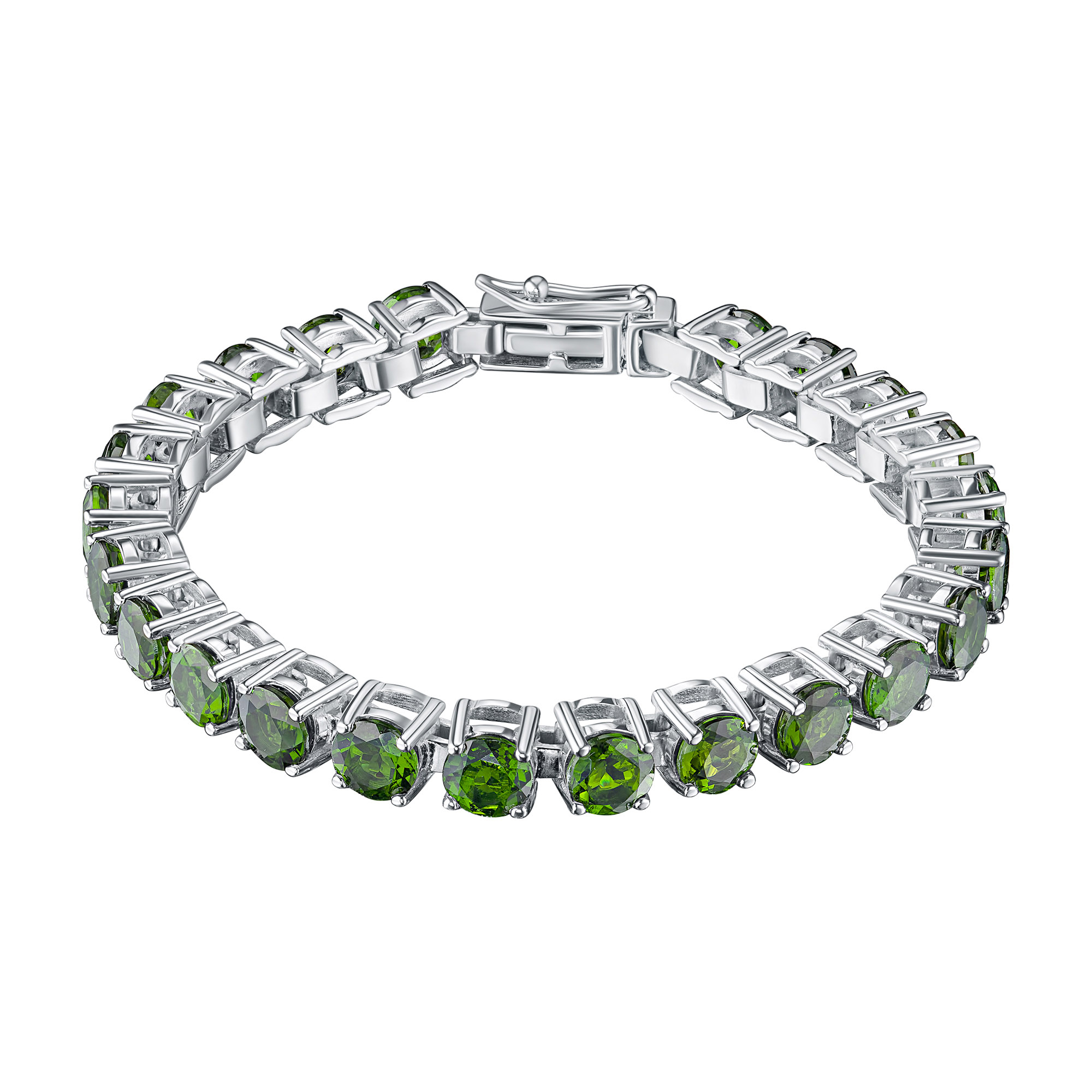 

Браслет из белого золота с хромдиопсидами э0905бр09200457, э0905бр09200457