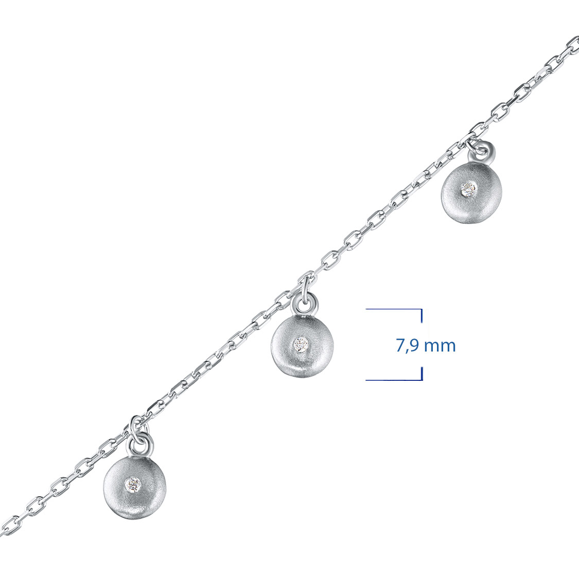 Браслет из серебра с бриллиантами э1701бр12154100 ЭПЛ Даймонд, размер 67.85 7000001697592 - фото 3