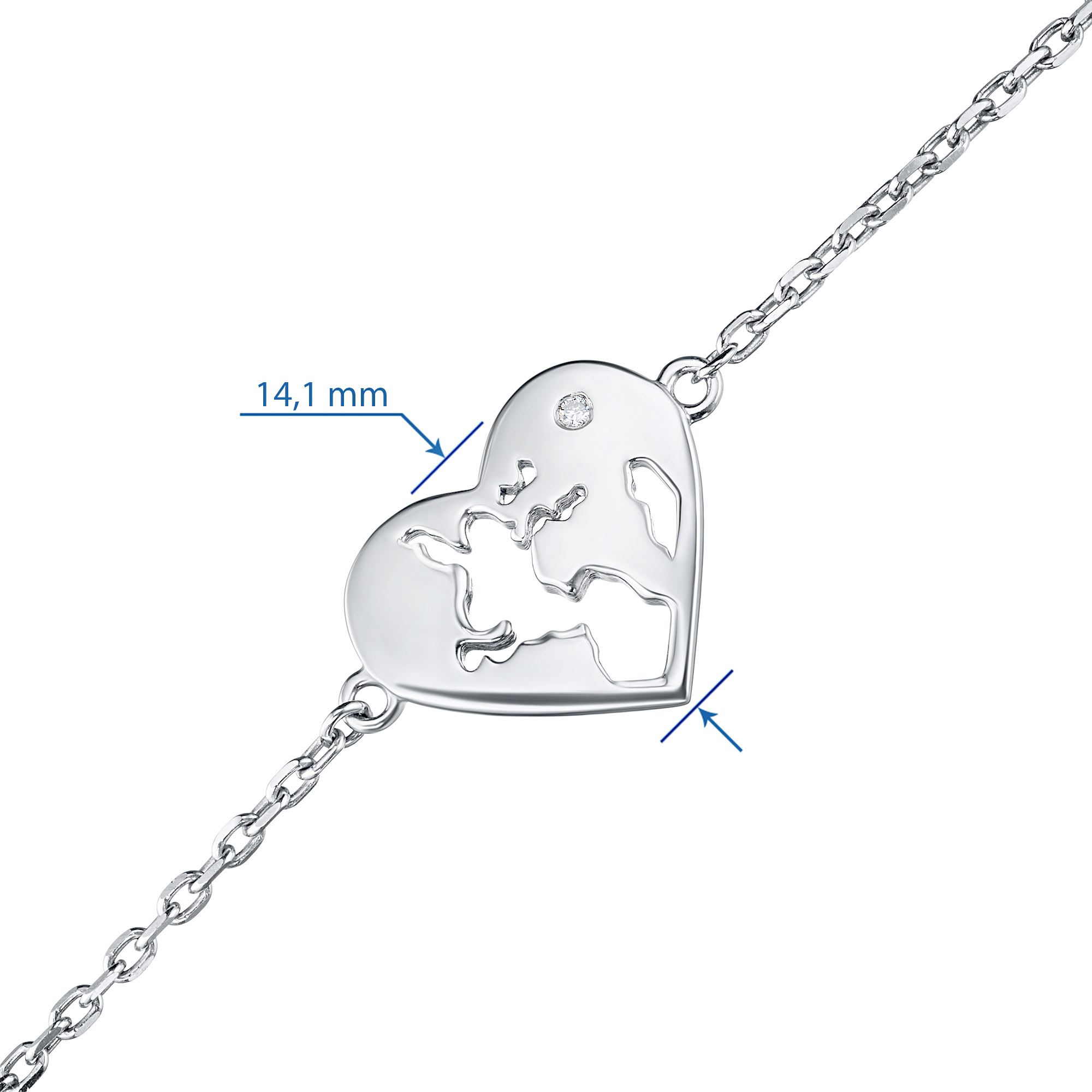 Браслет из серебра с бриллиантом э0601бр07191070 ЭПЛ Якутские Бриллианты, размер 67.85 2050010212243 - фото 3