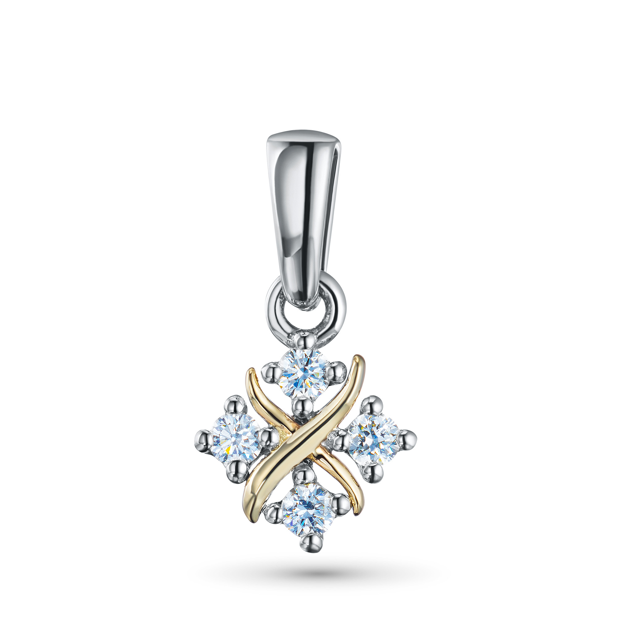 

Классическая подвеска из комбинированного золота с бриллиантами э4801пд06160700, э4801пд06160700