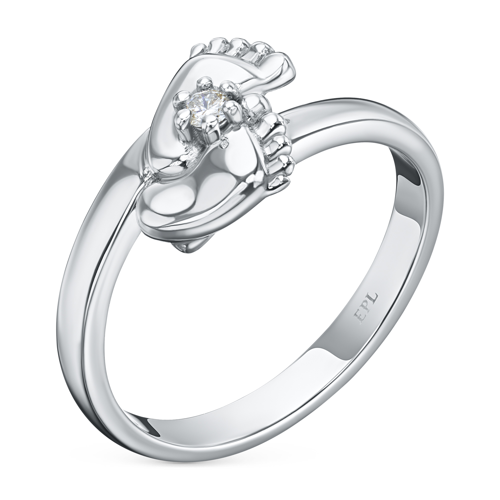 Кольцо из серебра с бриллиантом э0601кц10221006