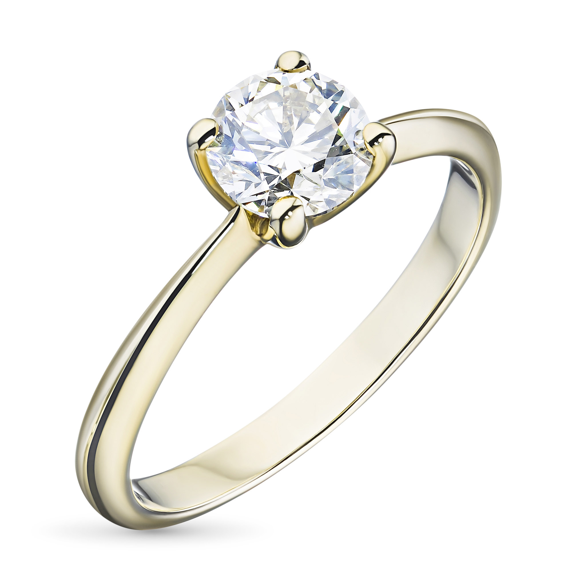 

Классическое кольцо из желтого золота с бриллиантом э0301кц04164200, э0301кц04164200