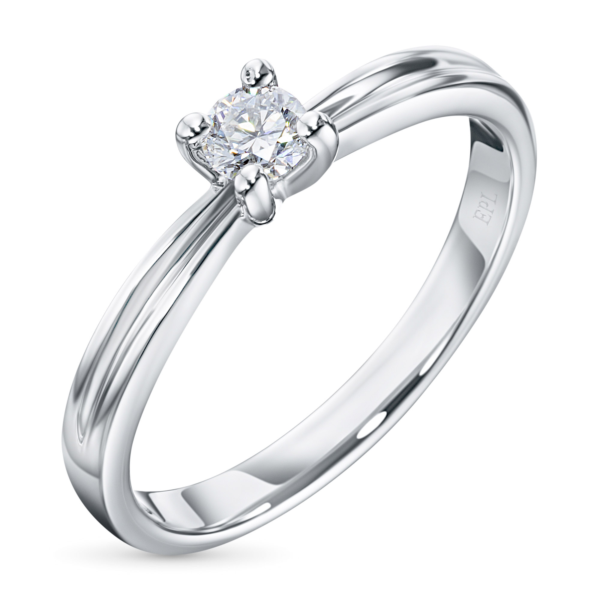 

Помолвочное кольцо из белого золота с бриллиантом э0901кц04210751, э0901кц04210751