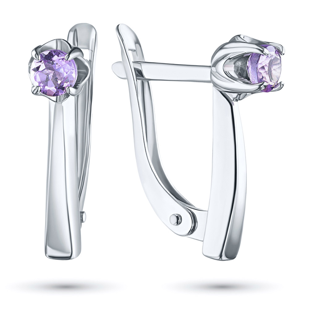

Серьги из серебра с аметистами э0607сг04200295, э0607сг04200295
