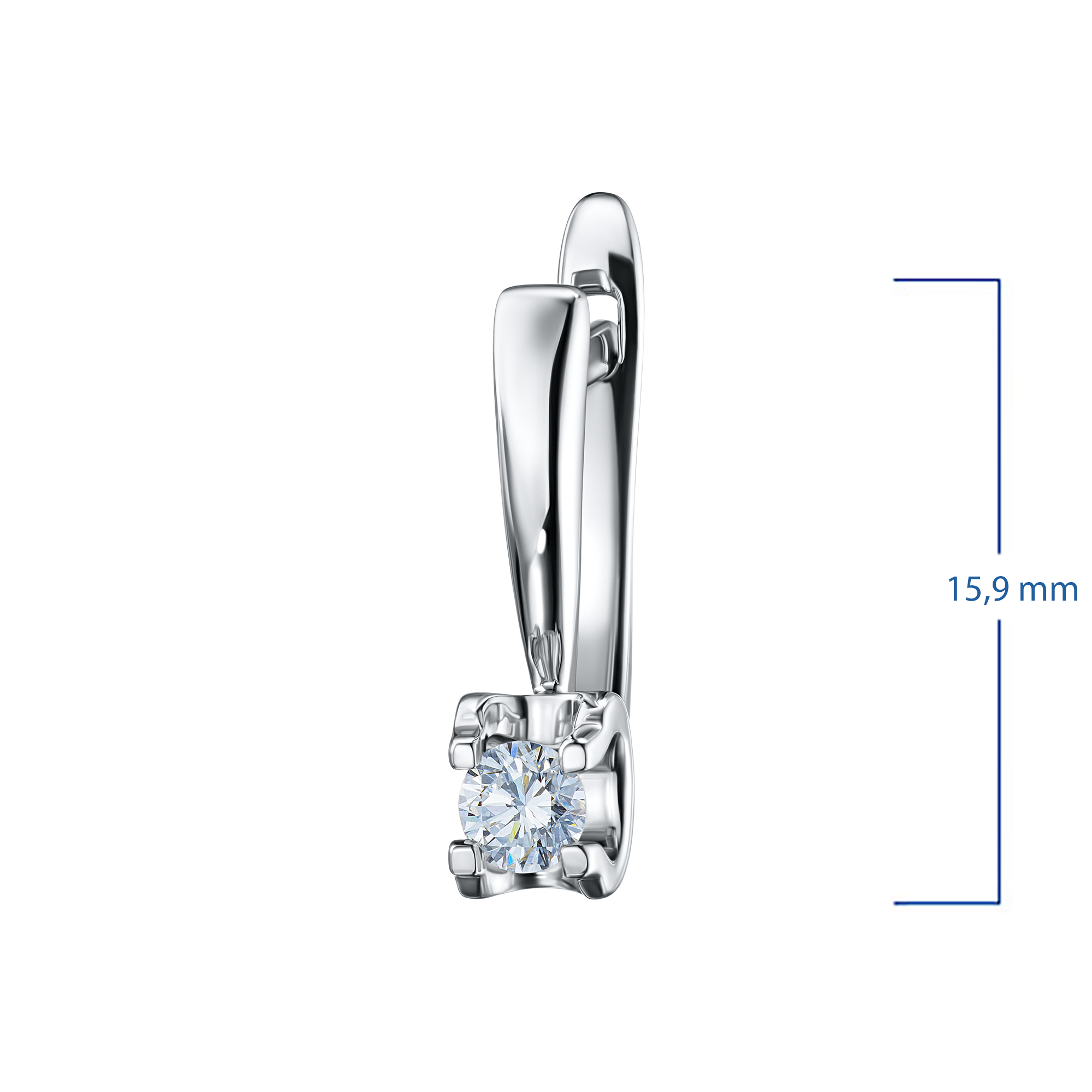 Серьги из серебра э0612сг06200855_white ЭПЛ Даймонд, фото 3