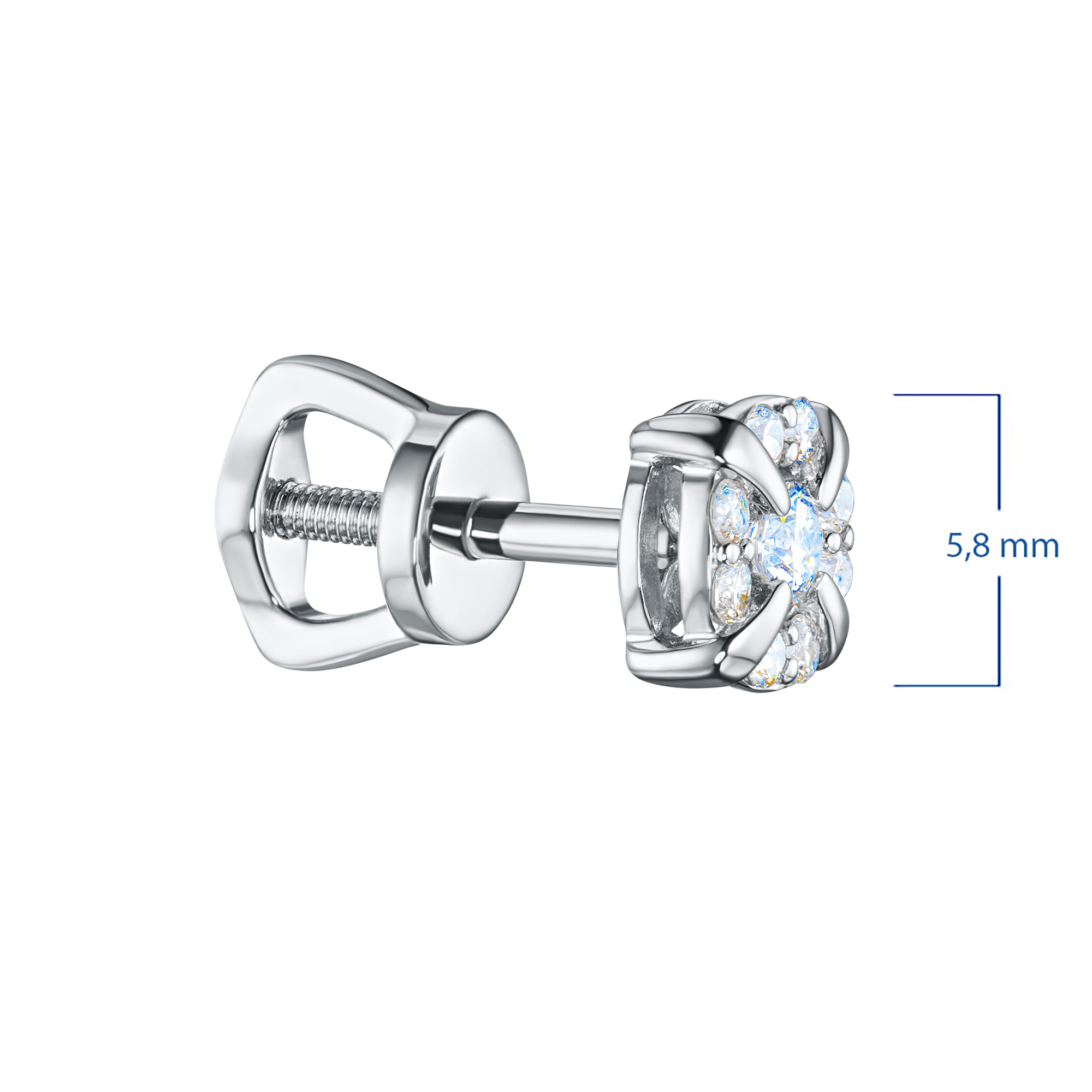 Пусеты из серебра э0612пс07183200 ЭПЛ Даймонд, фото 2