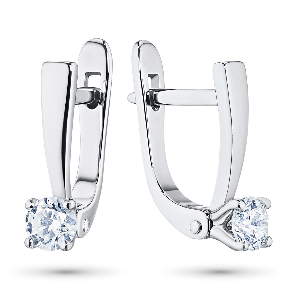 Серьги из белого золота с бриллиантами э0901сг01160300