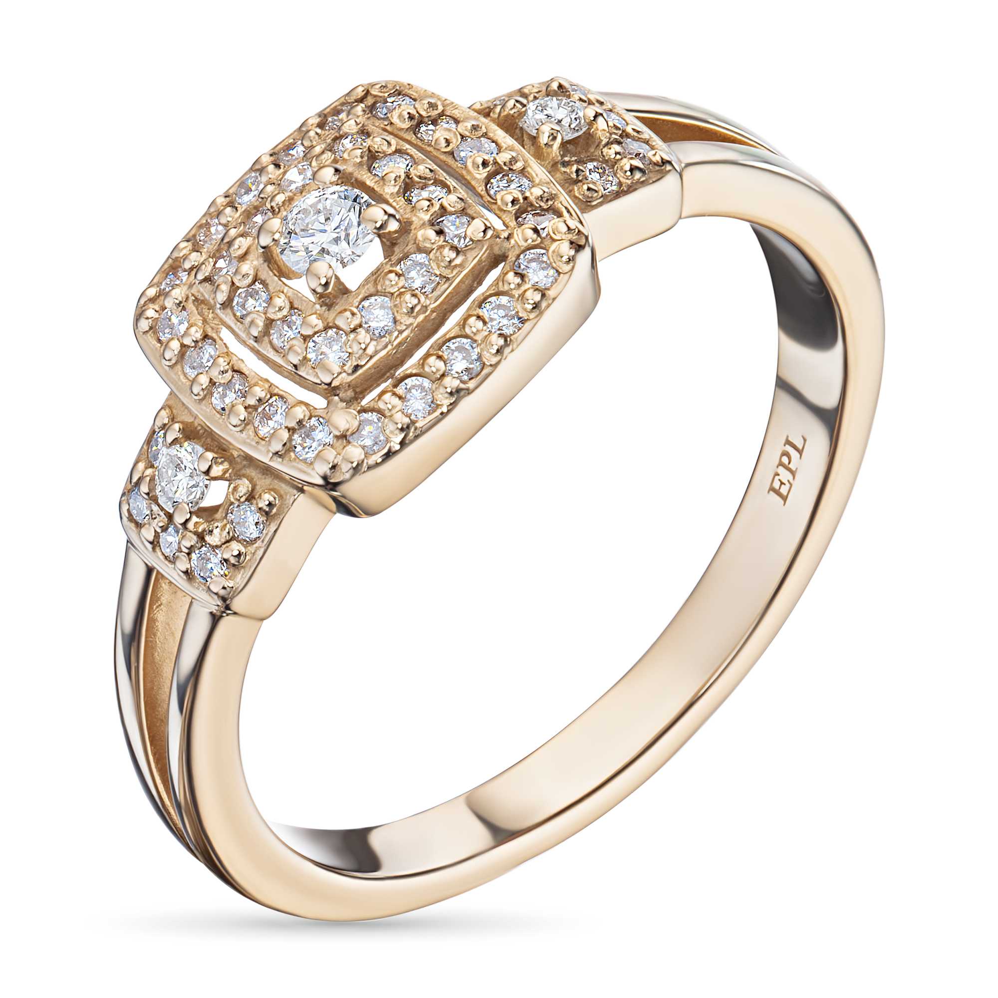 Кольцо из красного золота с бриллиантами э0201кц09210127