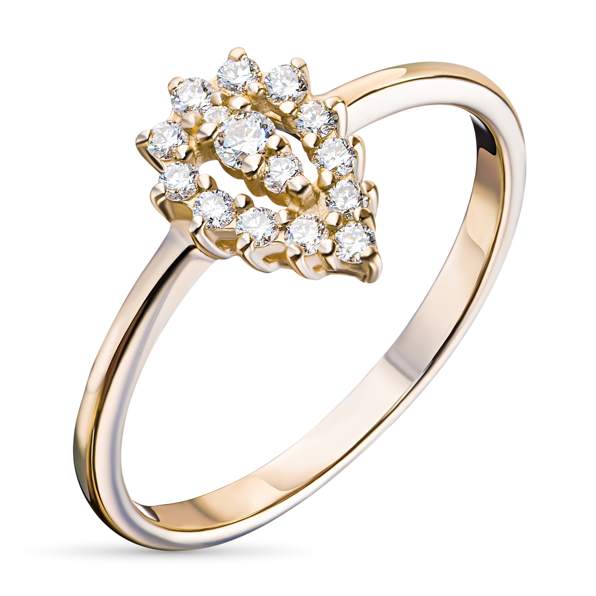 Кольцо из желтого золота с бриллиантами э0301кц01210119