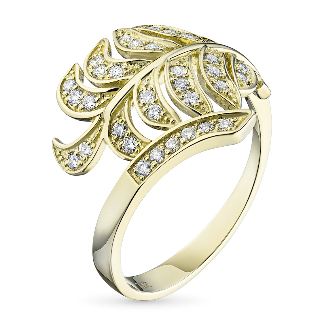 Артикул 57830 бриллианты Якутии золотое кольцо