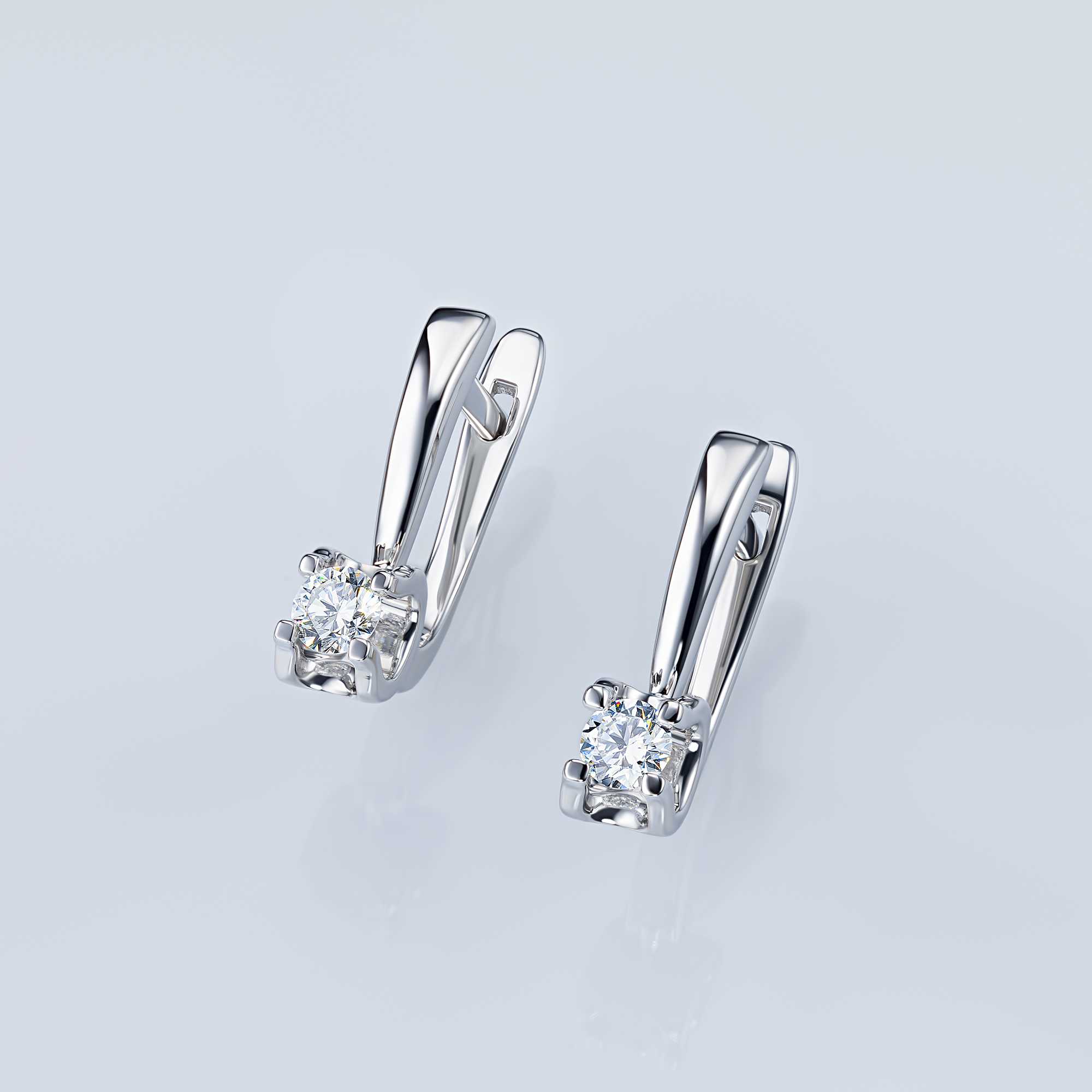 Серьги из серебра э0612сг06200855_white ЭПЛ Даймонд, фото 4