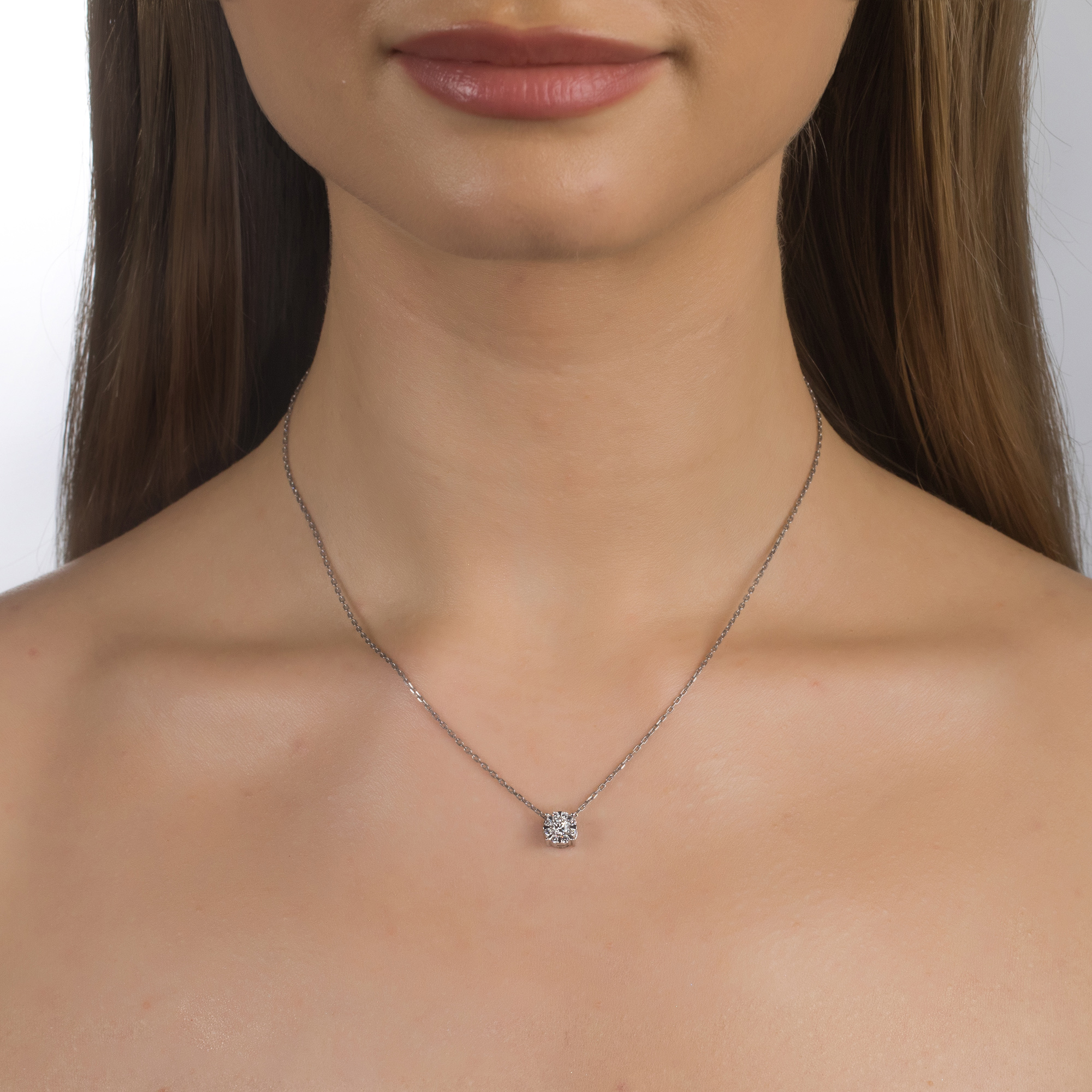 Классическая подвеска из серебра э0612пд05153500_white ЭПЛ Даймонд, фото 5