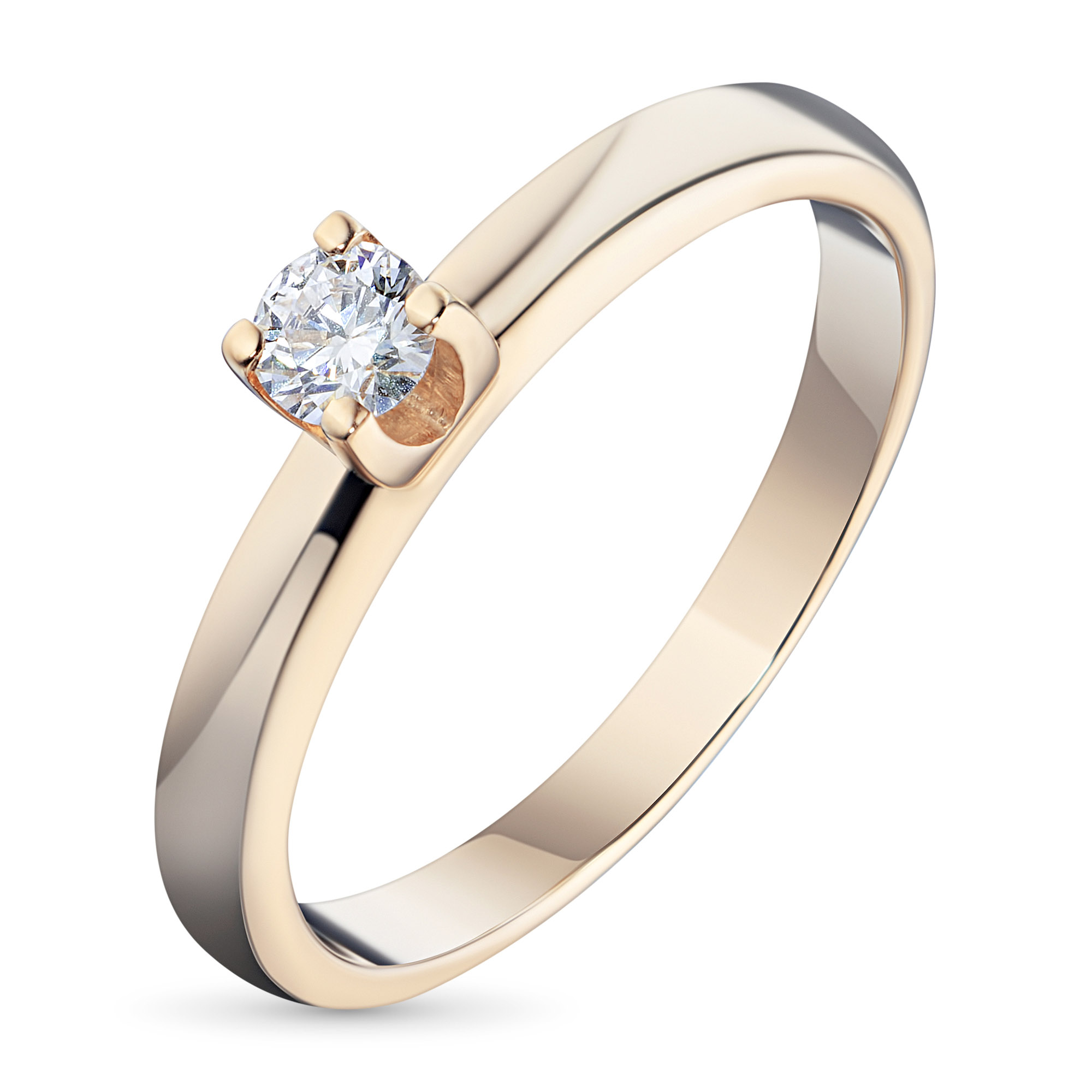 Эпл кольцо с бриллиантом белое золото