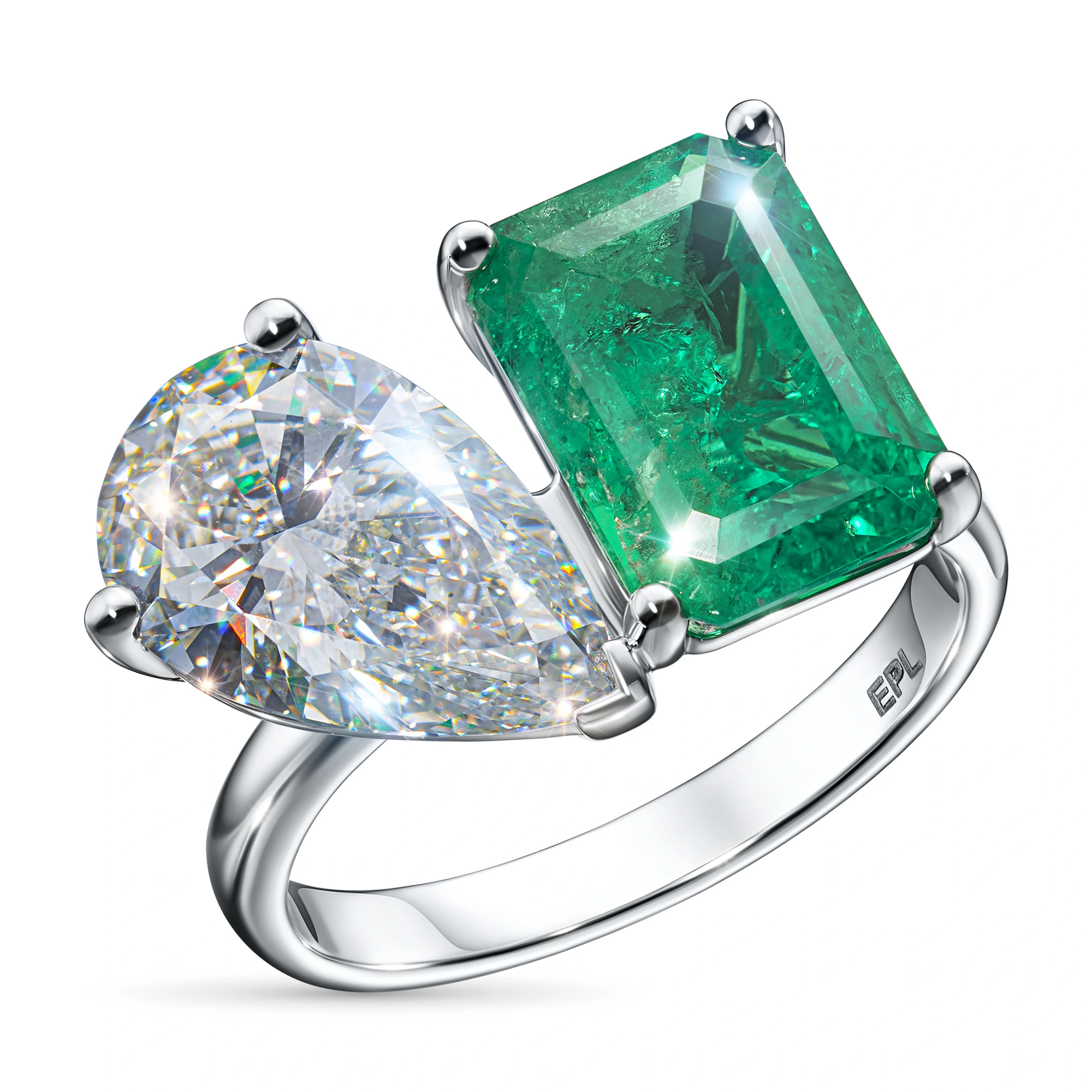 

Кольцо из белого золота с изумрудом э4767кц08251302, э4767кц08251302