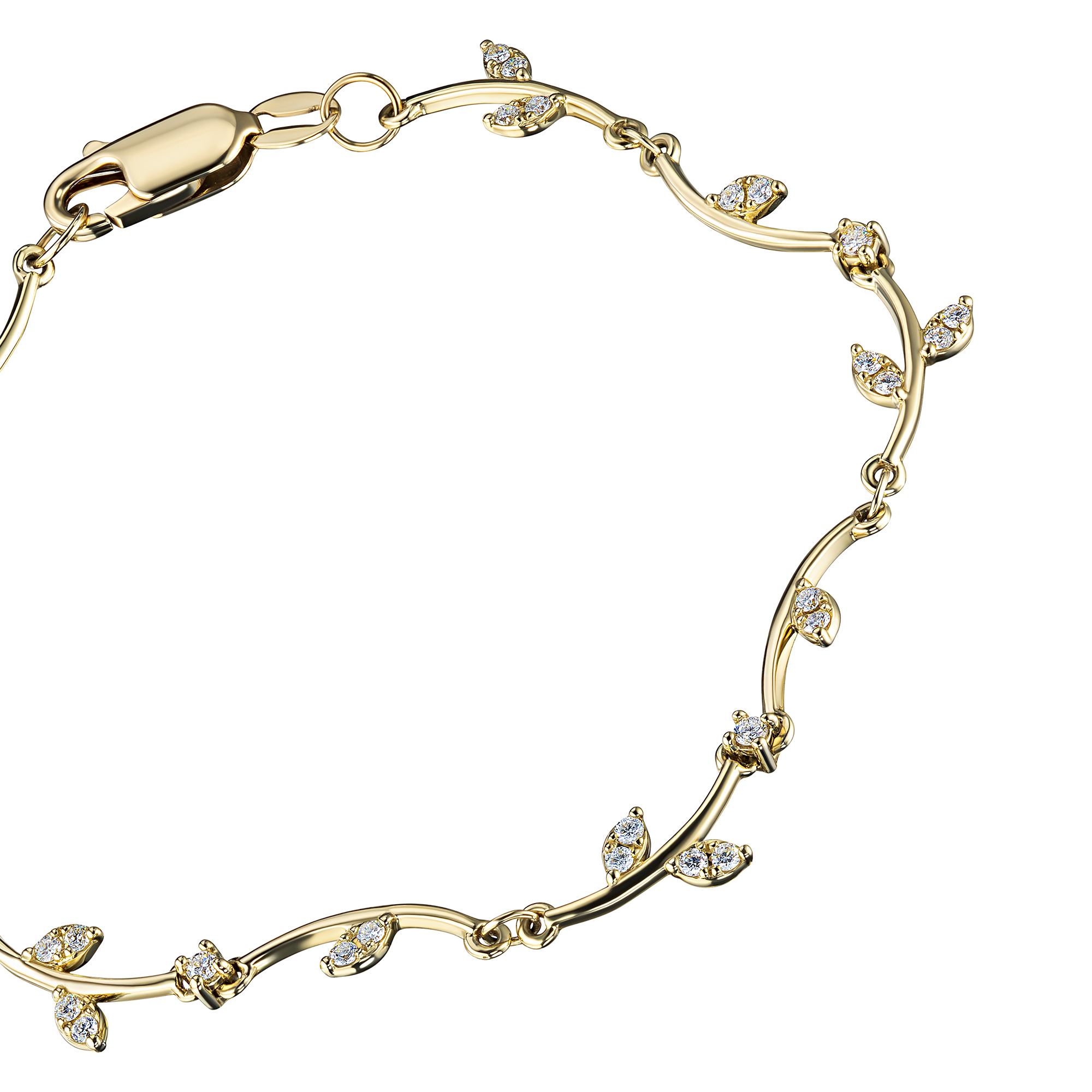 Браслет из желтого золота э0312бр03186200 ЭПЛ Даймонд, размер 17.0, фото 2