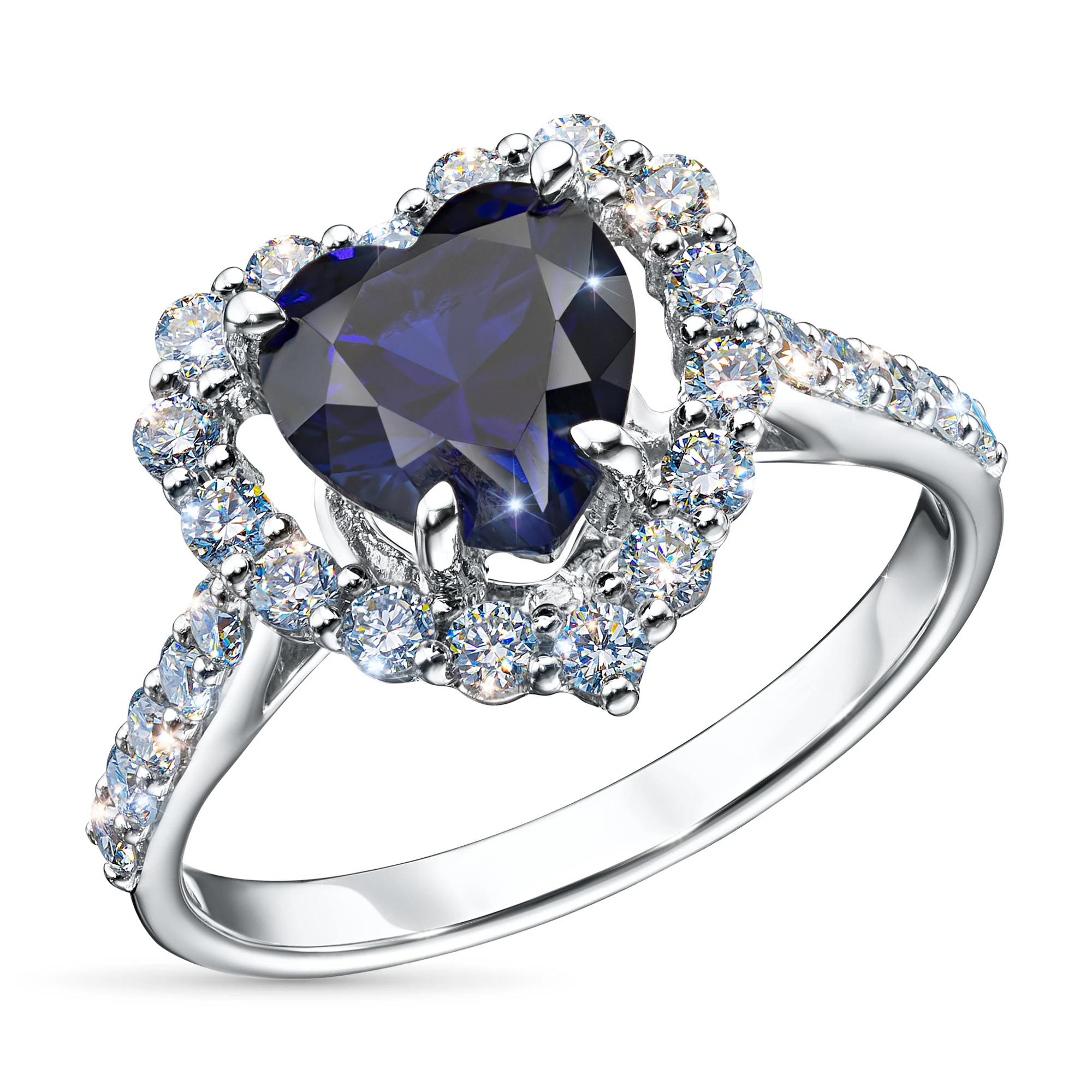 Кольцо из белого золота с сапфиром э4758кц03230110