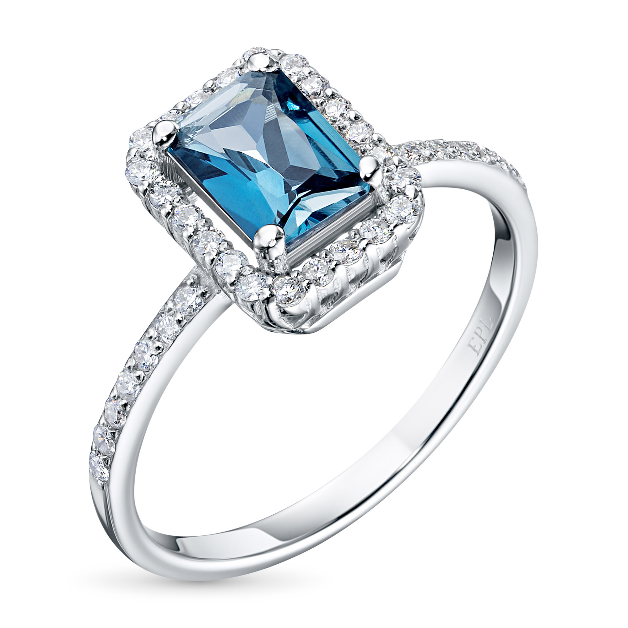 

Кольцо из белого золота с топазом и бриллиантом э0943кц10200405, э0943кц10200405